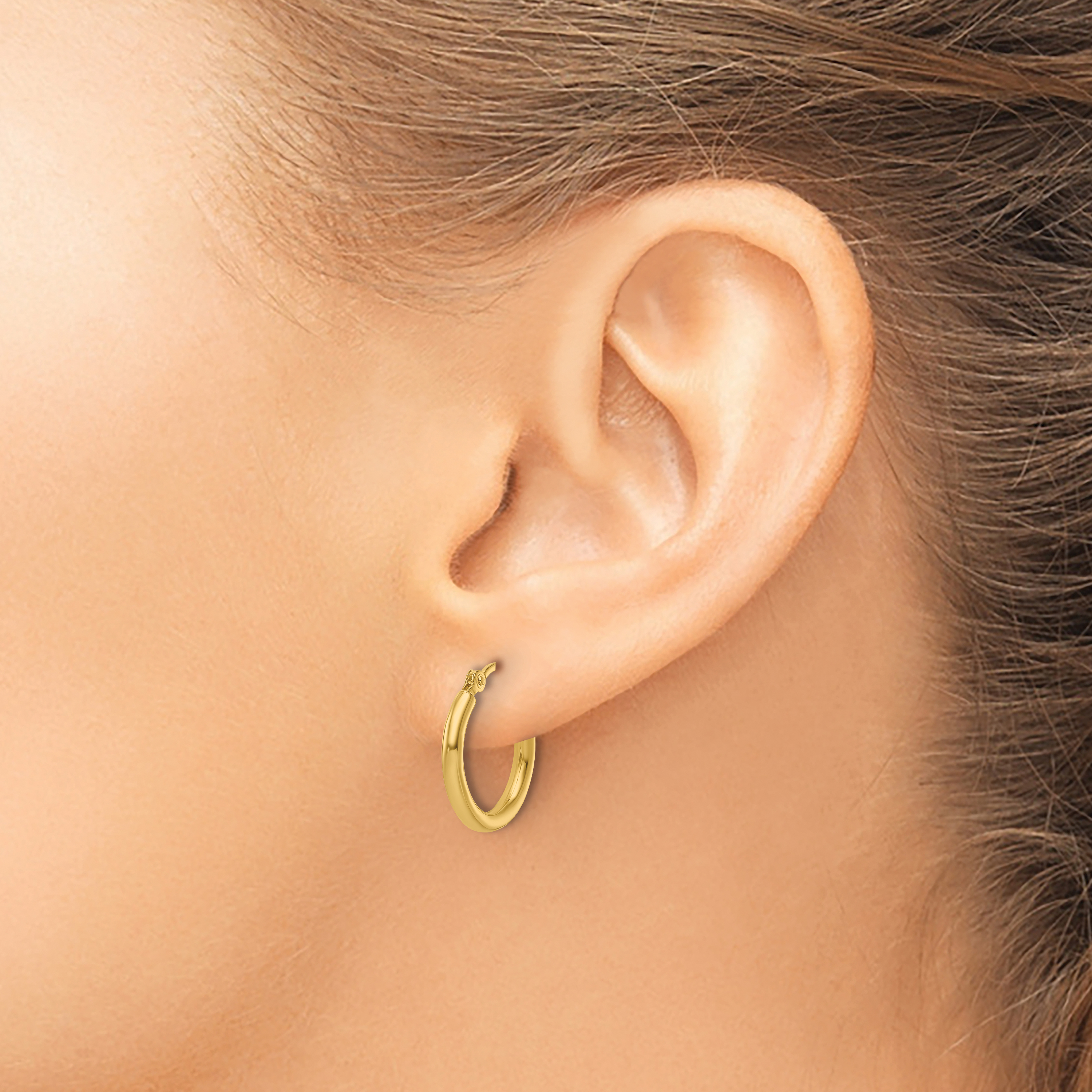  12 mm 10k Yellow Gold Leslie's Gold Classic Polished Hoop Earrings  Unknown Friendly Weight 10K yellow gold - view 7