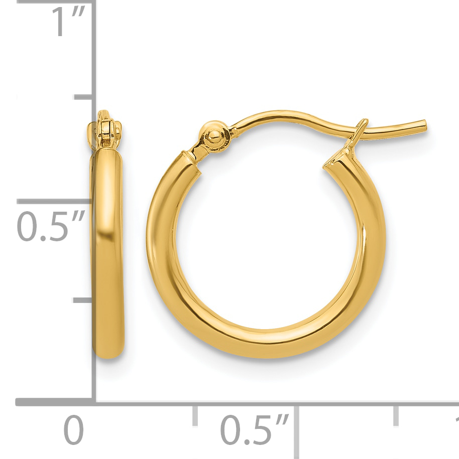  12 mm 10k Yellow Gold Leslie's Gold Classic Polished Hoop Earrings  Unknown Friendly Weight 10K yellow gold - view 9