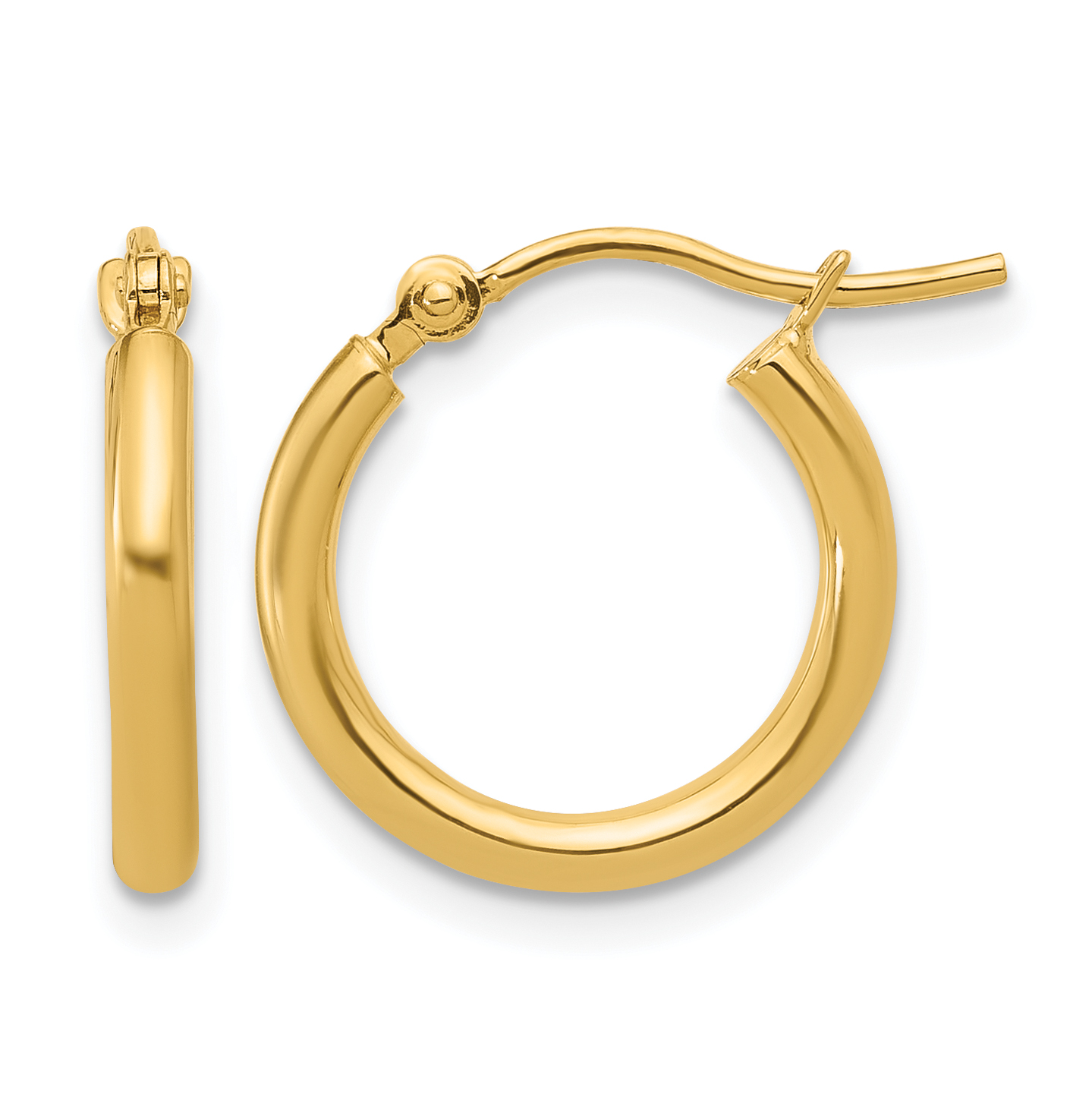 12 mm 10k Yellow Gold Leslie's Gold Classic Polished Hoop Earrings  Unknown Friendly Weight 10K yellow gold - view 10