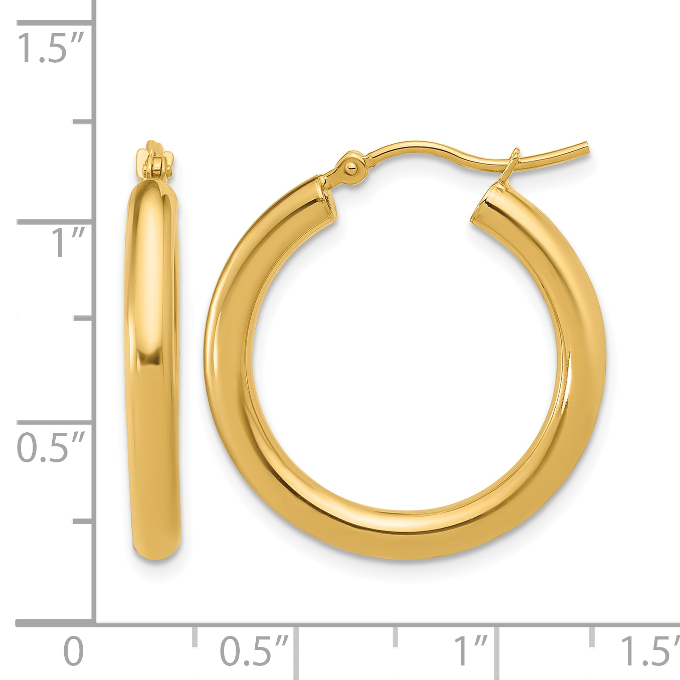  12 mm 10k Yellow Gold Leslie's Gold Classic Polished Hoop Earrings  Unknown Friendly Weight 10K yellow gold - view 37