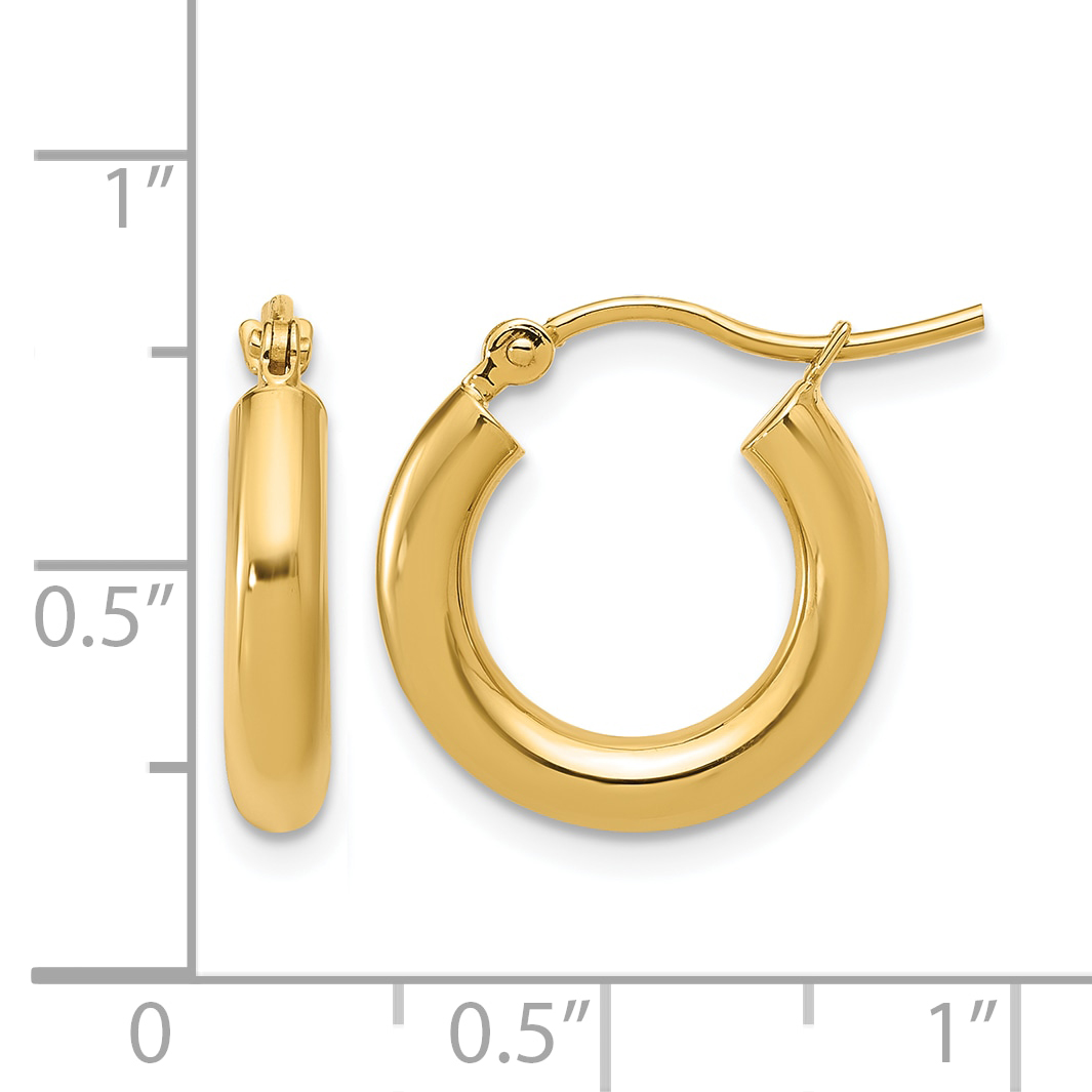  12 mm 10k Yellow Gold Leslie's Gold Classic Polished Hoop Earrings  Unknown Friendly Weight 10K yellow gold - view 14