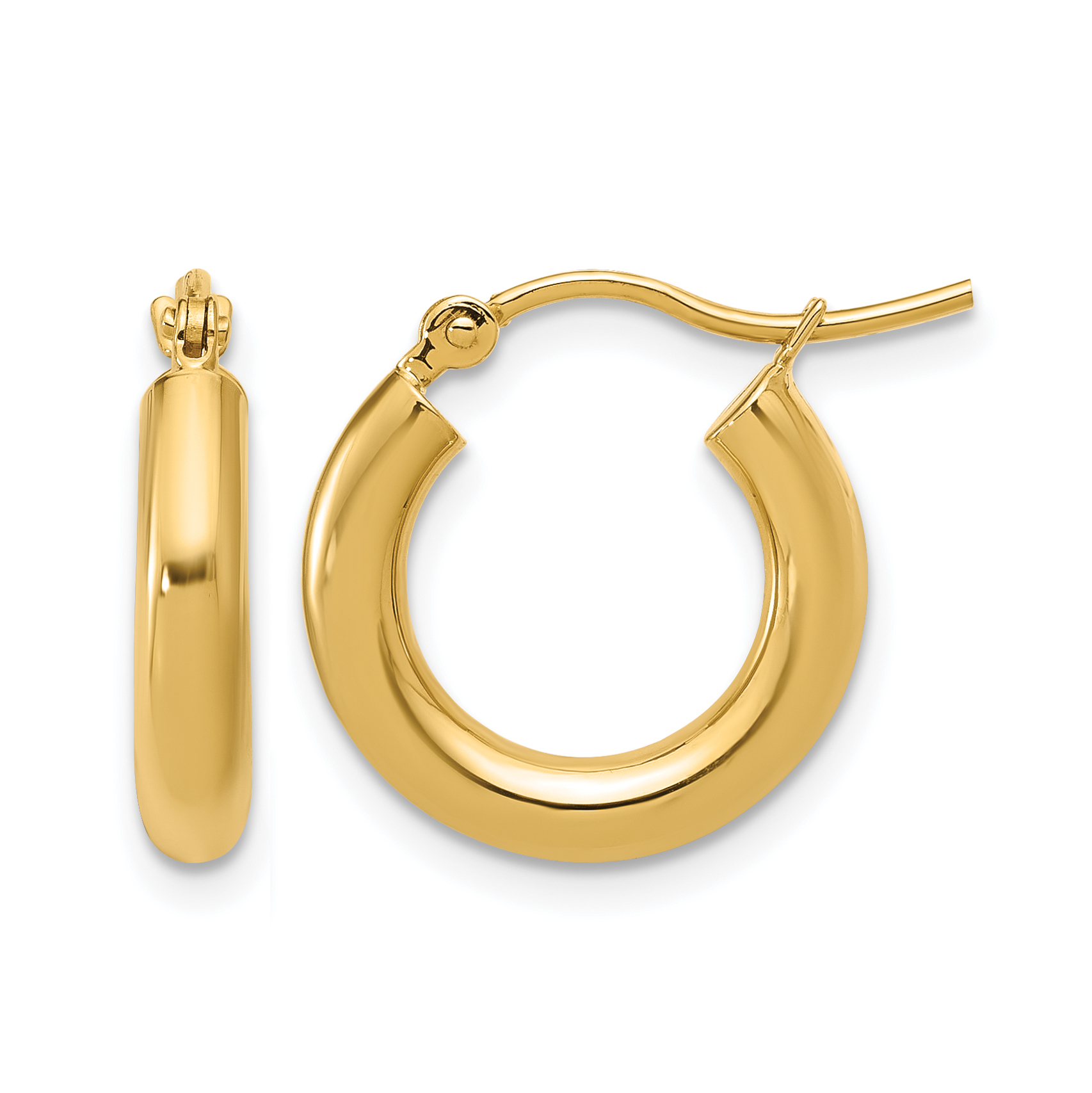  12 mm 10k Yellow Gold Leslie's Gold Classic Polished Hoop Earrings  Unknown Friendly Weight 10K yellow gold - view 15