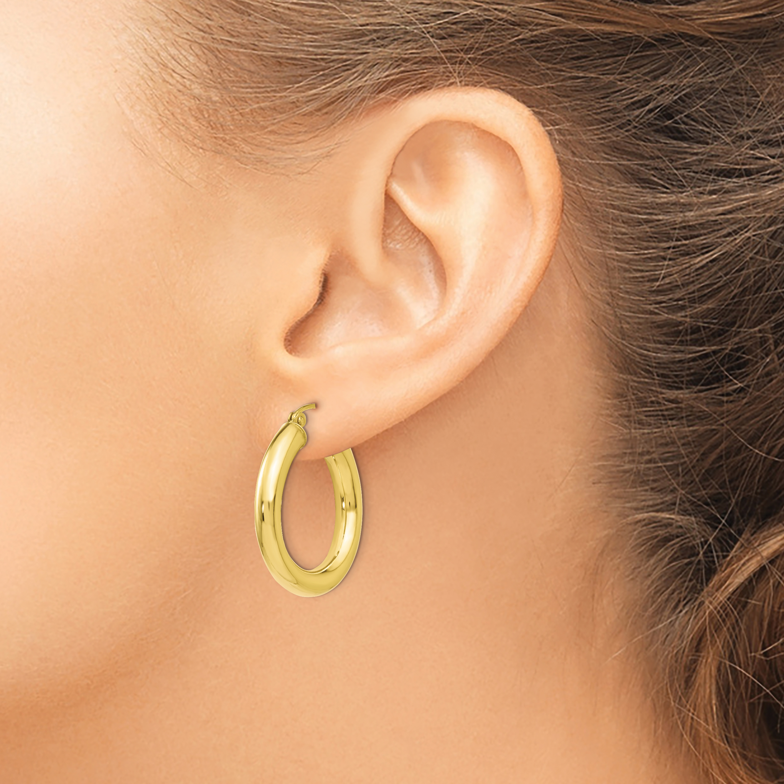  12 mm 10k Yellow Gold Leslie's Gold Classic Polished Hoop Earrings  Unknown Friendly Weight 10K yellow gold - view 40