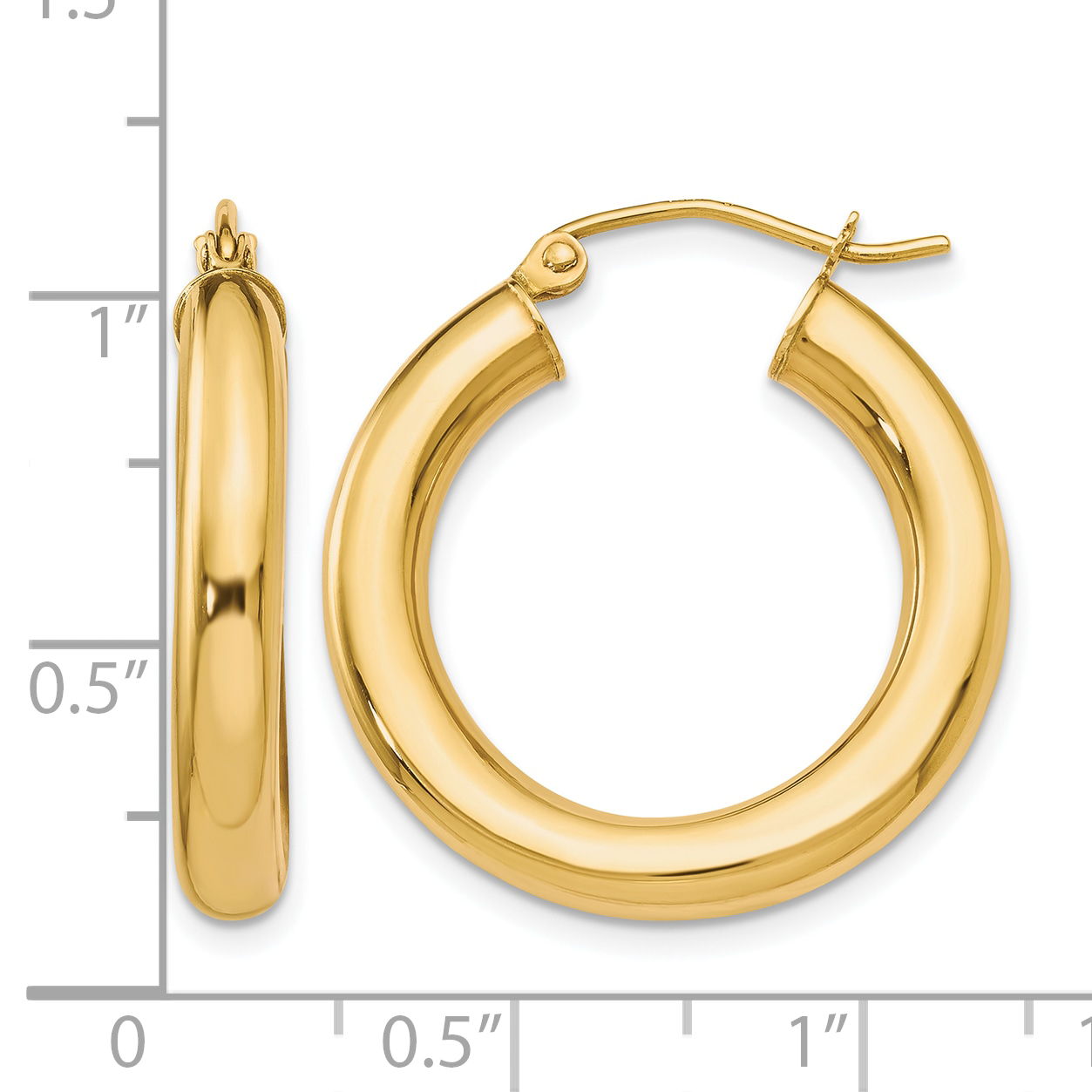  12 mm 10k Yellow Gold Leslie's Gold Classic Polished Hoop Earrings  Unknown Friendly Weight 10K yellow gold - view 41