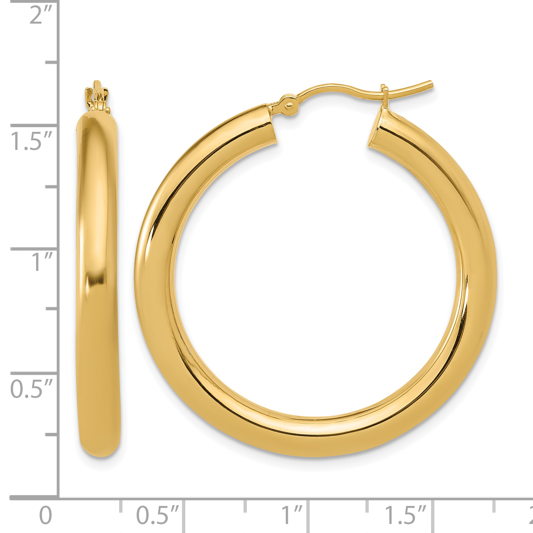  12 mm 10k Yellow Gold Leslie's Gold Classic Polished Hoop Earrings  Unknown Friendly Weight 10K yellow gold - view 60