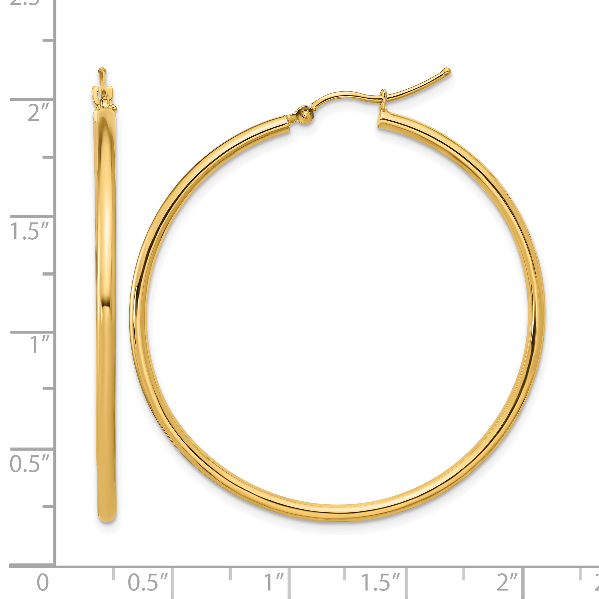  12 mm 10k Yellow Gold Leslie's Gold Classic Polished Hoop Earrings  Unknown Friendly Weight 10K yellow gold - view 88