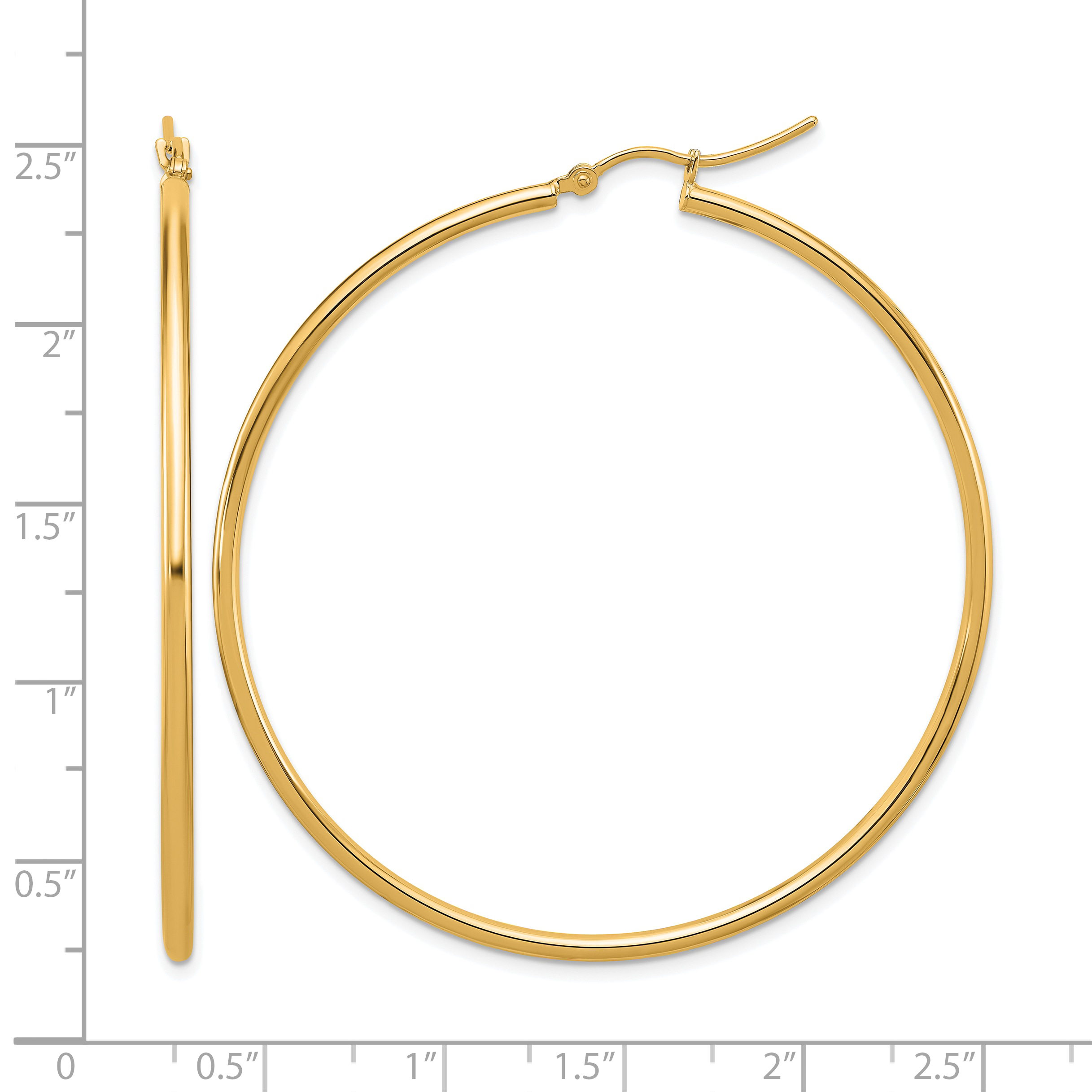  12 mm 10k Yellow Gold Leslie's Gold Classic Polished Hoop Earrings  Unknown Friendly Weight 10K yellow gold - view 102