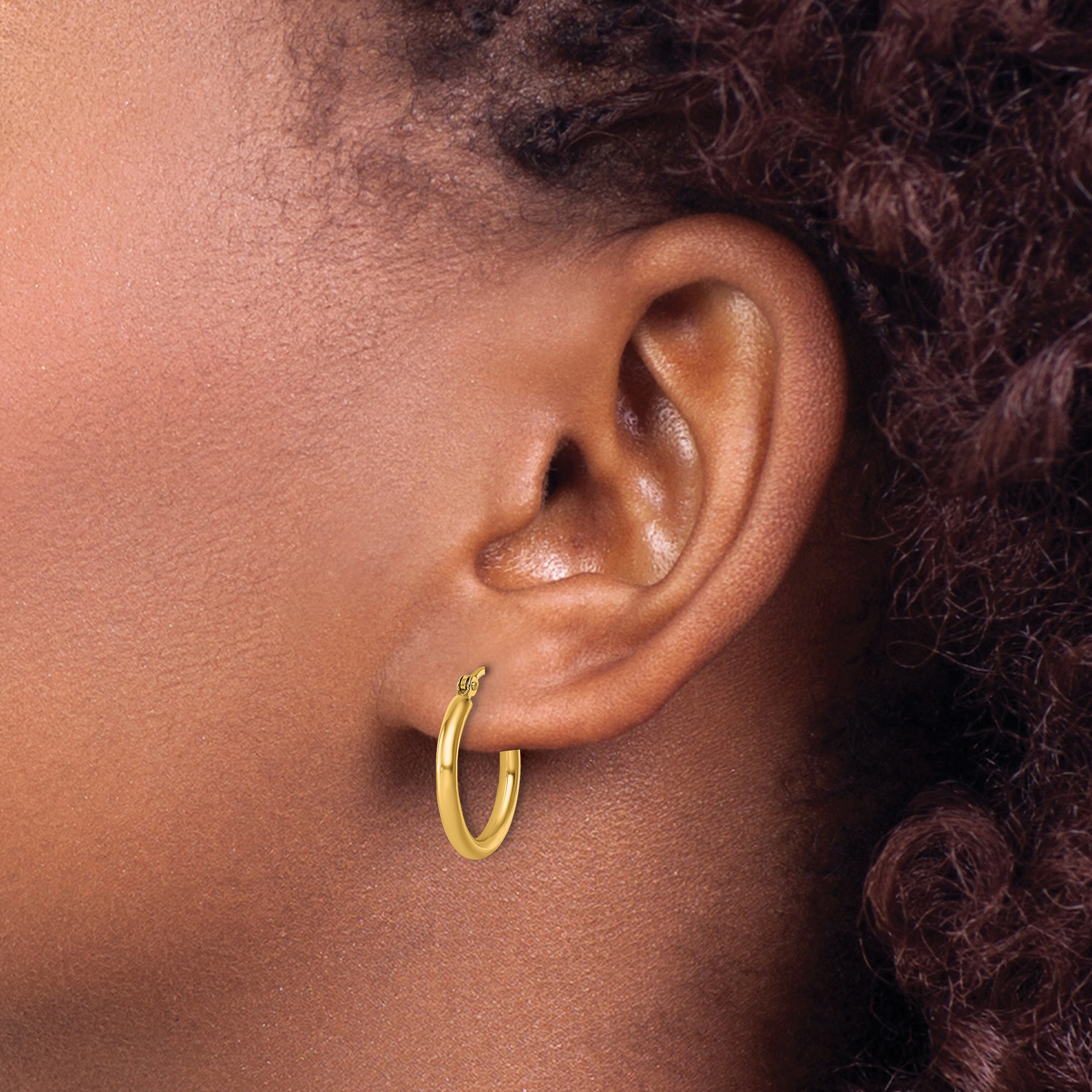  12 mm 10k Yellow Gold Leslie's Gold Classic Polished Hoop Earrings  Unknown Friendly Weight 10K yellow gold - view 17
