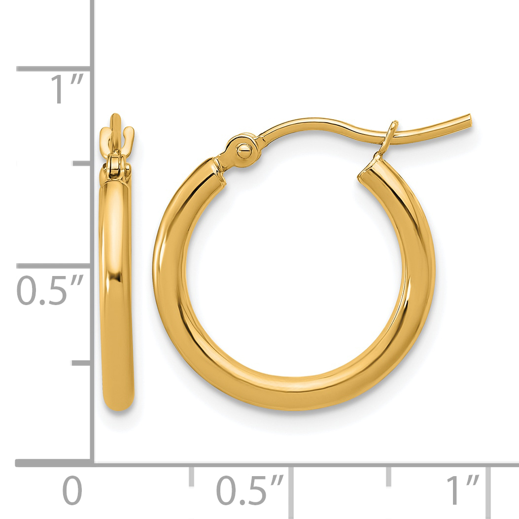  12 mm 10k Yellow Gold Leslie's Gold Classic Polished Hoop Earrings  Unknown Friendly Weight 10K yellow gold - view 19