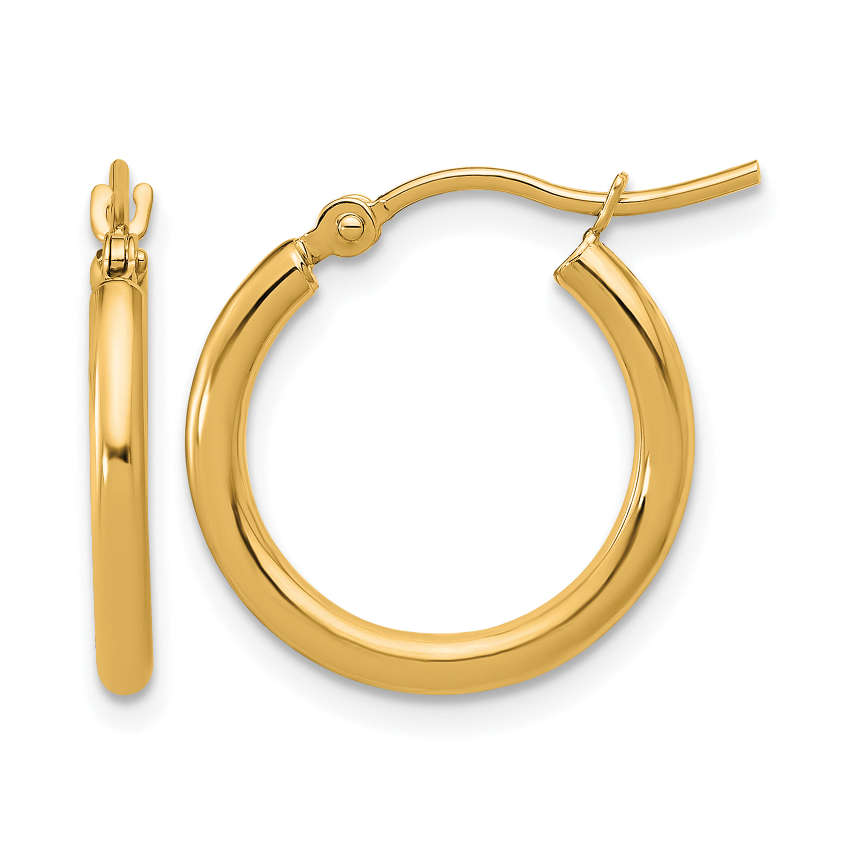  12 mm 10k Yellow Gold Leslie's Gold Classic Polished Hoop Earrings  Unknown Friendly Weight 10K yellow gold - view 20