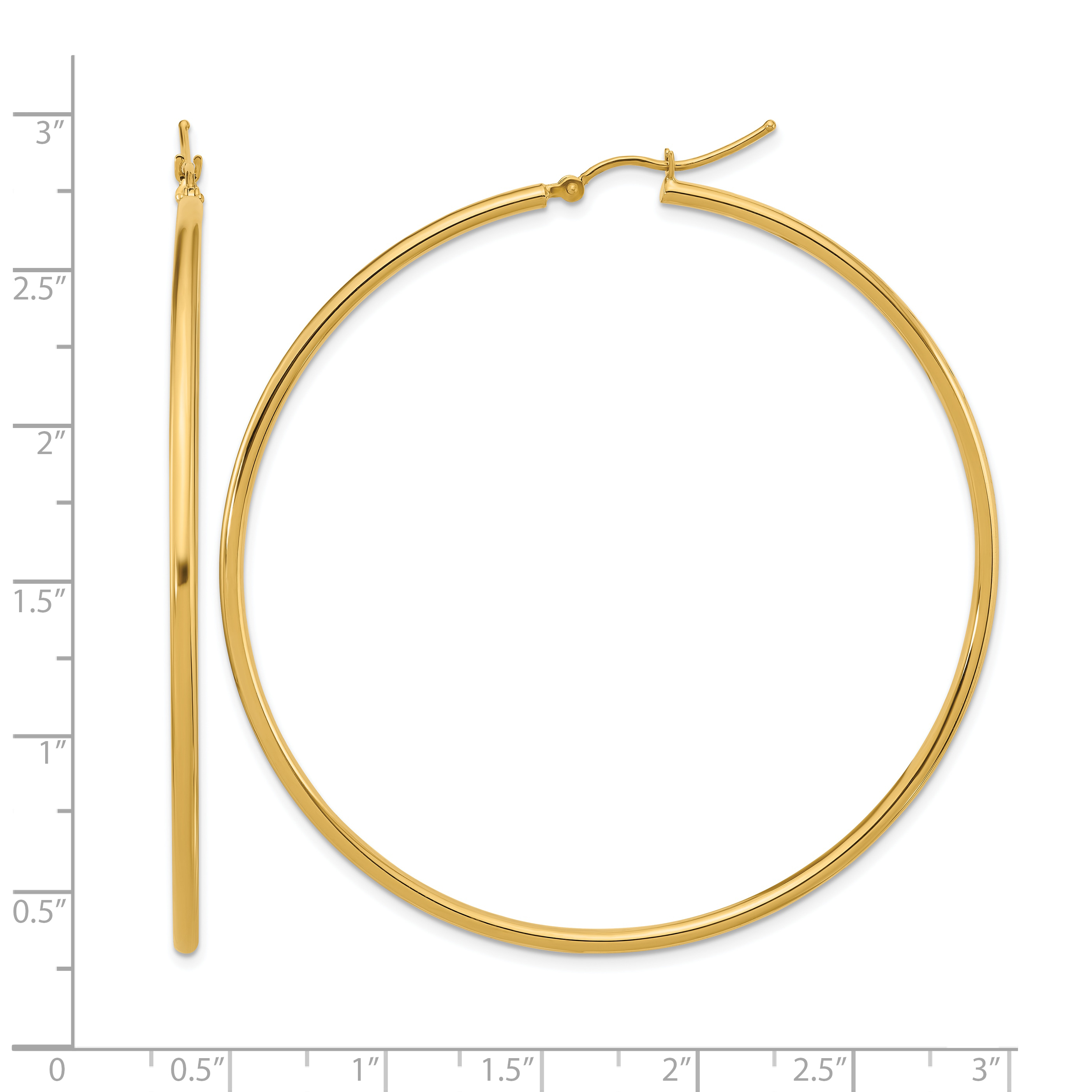  12 mm 10k Yellow Gold Leslie's Gold Classic Polished Hoop Earrings  Unknown Friendly Weight 10K yellow gold - view 107