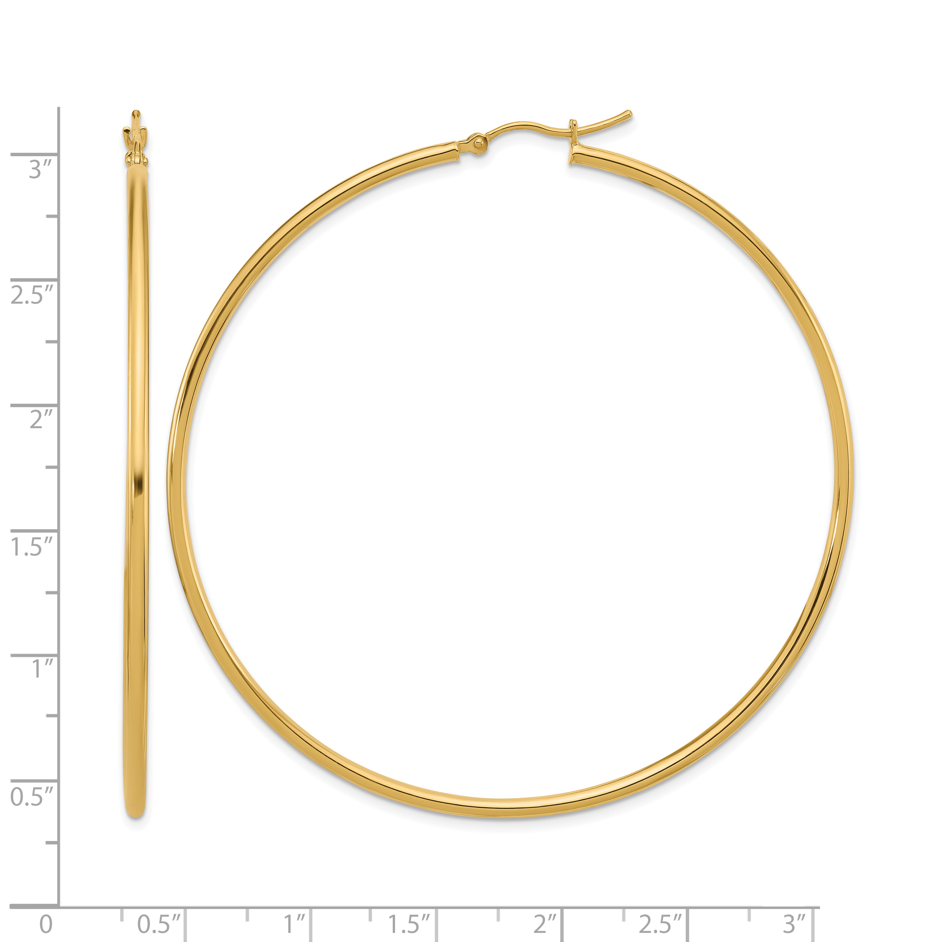  12 mm 10k Yellow Gold Leslie's Gold Classic Polished Hoop Earrings  Unknown Friendly Weight 10K yellow gold - view 112