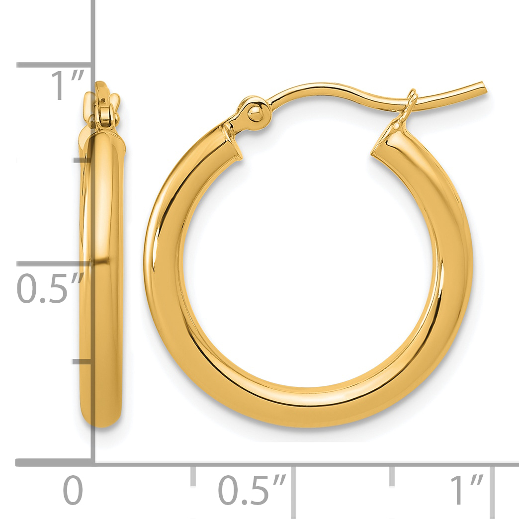  12 mm 10k Yellow Gold Leslie's Gold Classic Polished Hoop Earrings  Unknown Friendly Weight 10K yellow gold - view 28