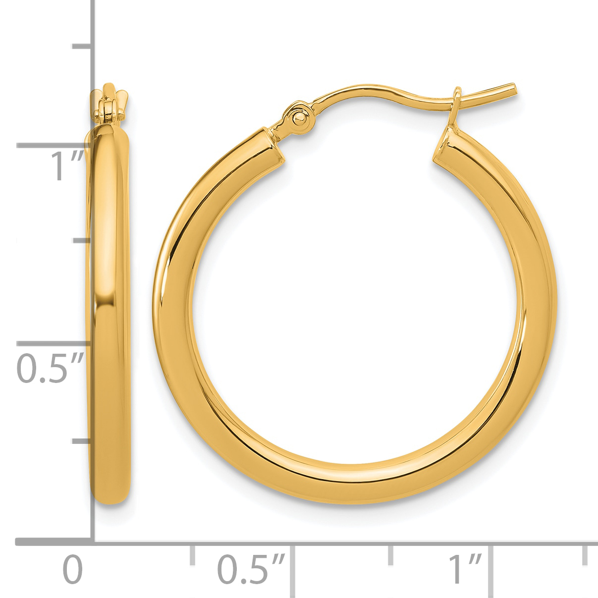  12 mm 10k Yellow Gold Leslie's Gold Classic Polished Hoop Earrings  Unknown Friendly Weight 10K yellow gold - view 45