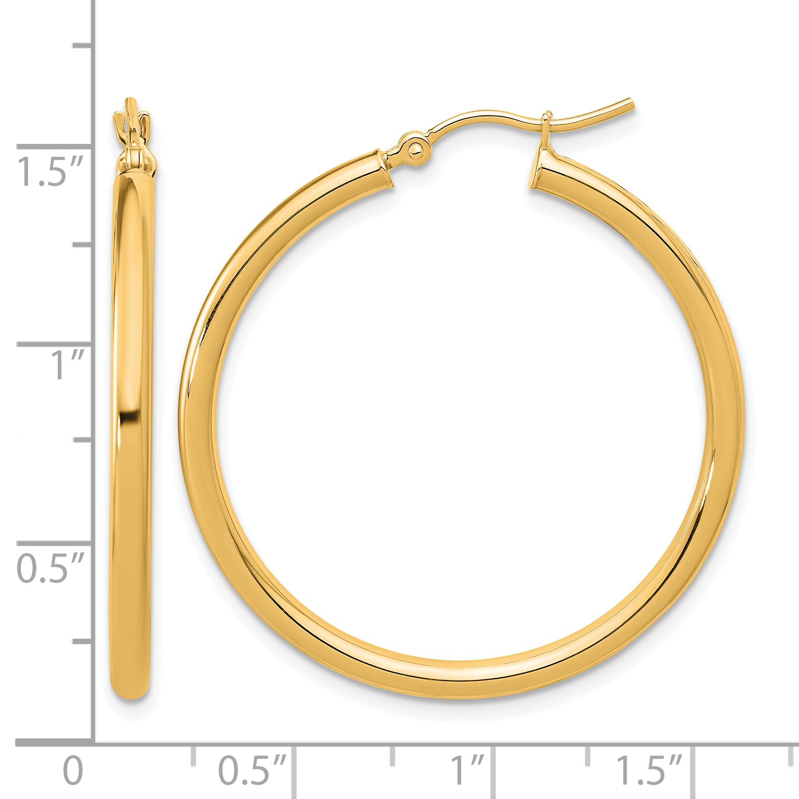  12 mm 10k Yellow Gold Leslie's Gold Classic Polished Hoop Earrings  Unknown Friendly Weight 10K yellow gold - view 64