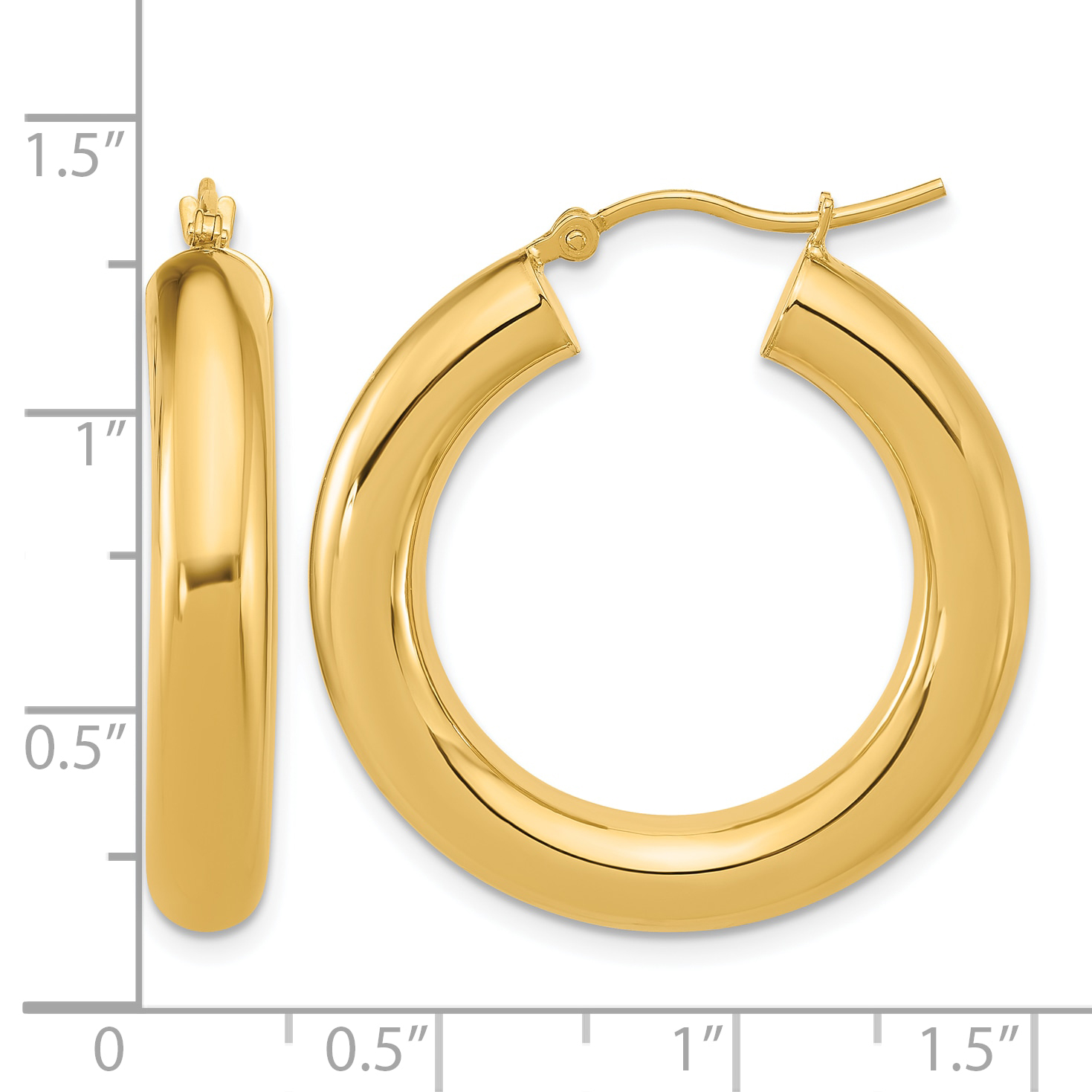  12 mm 10k Yellow Gold Leslie's Gold Classic Polished Hoop Earrings  Unknown Friendly Weight 10K yellow gold - view 54