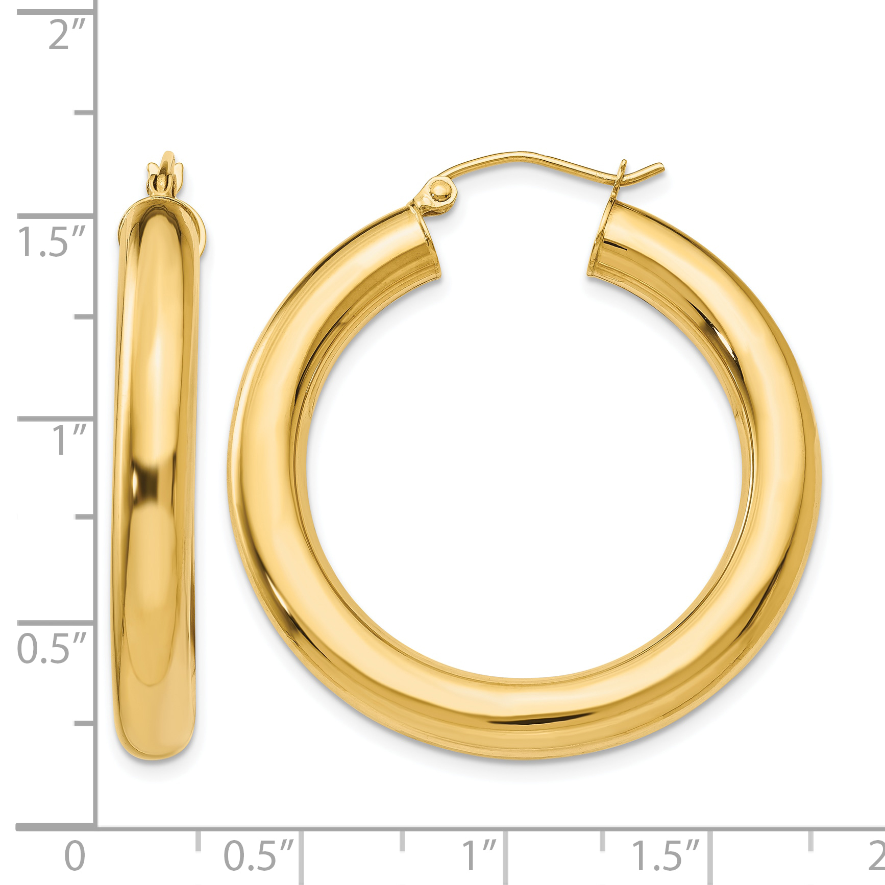  12 mm 10k Yellow Gold Leslie's Gold Classic Polished Hoop Earrings  Unknown Friendly Weight 10K yellow gold - view 67