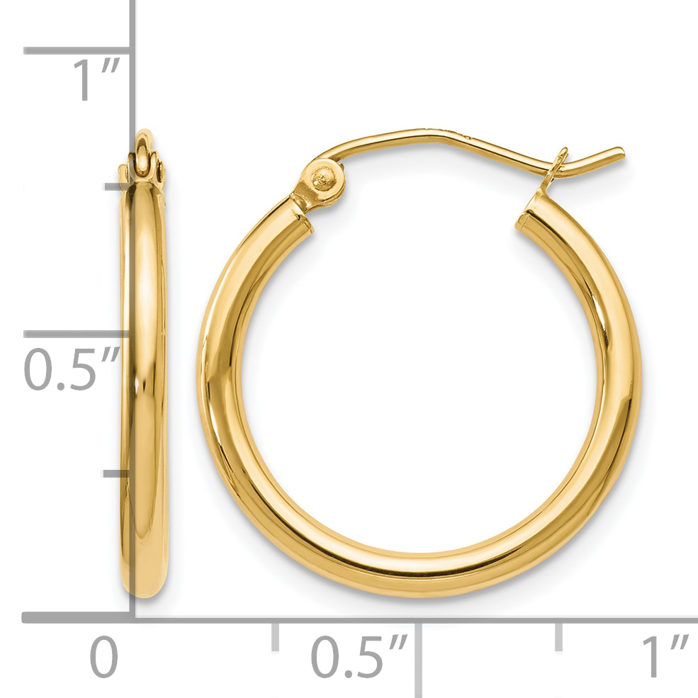  12 mm 10k Yellow Gold Leslie's Gold Classic Polished Hoop Earrings  Unknown Friendly Weight 10K yellow gold - view 32