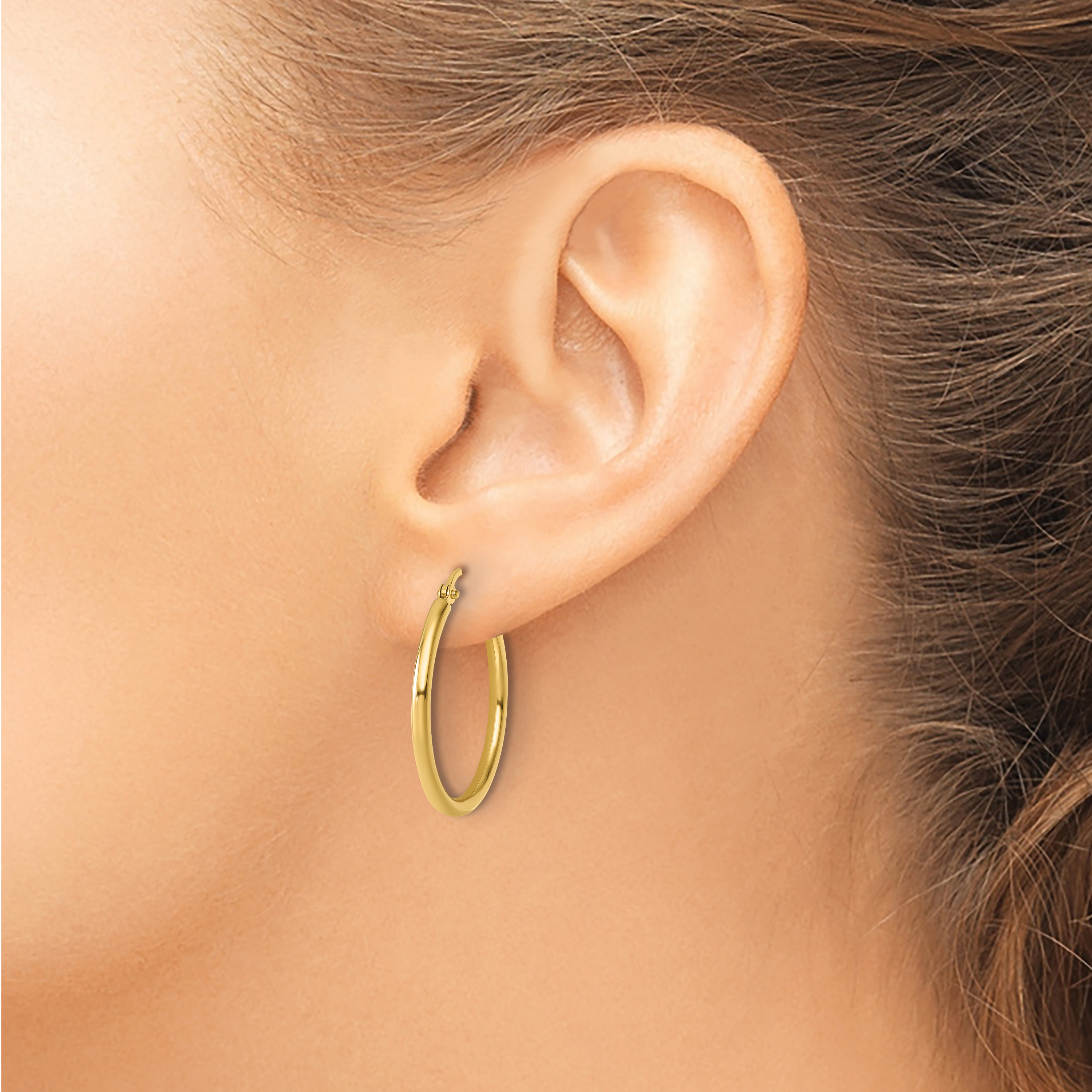  12 mm 10k Yellow Gold Leslie's Gold Classic Polished Hoop Earrings  Unknown Friendly Weight 10K yellow gold - view 48