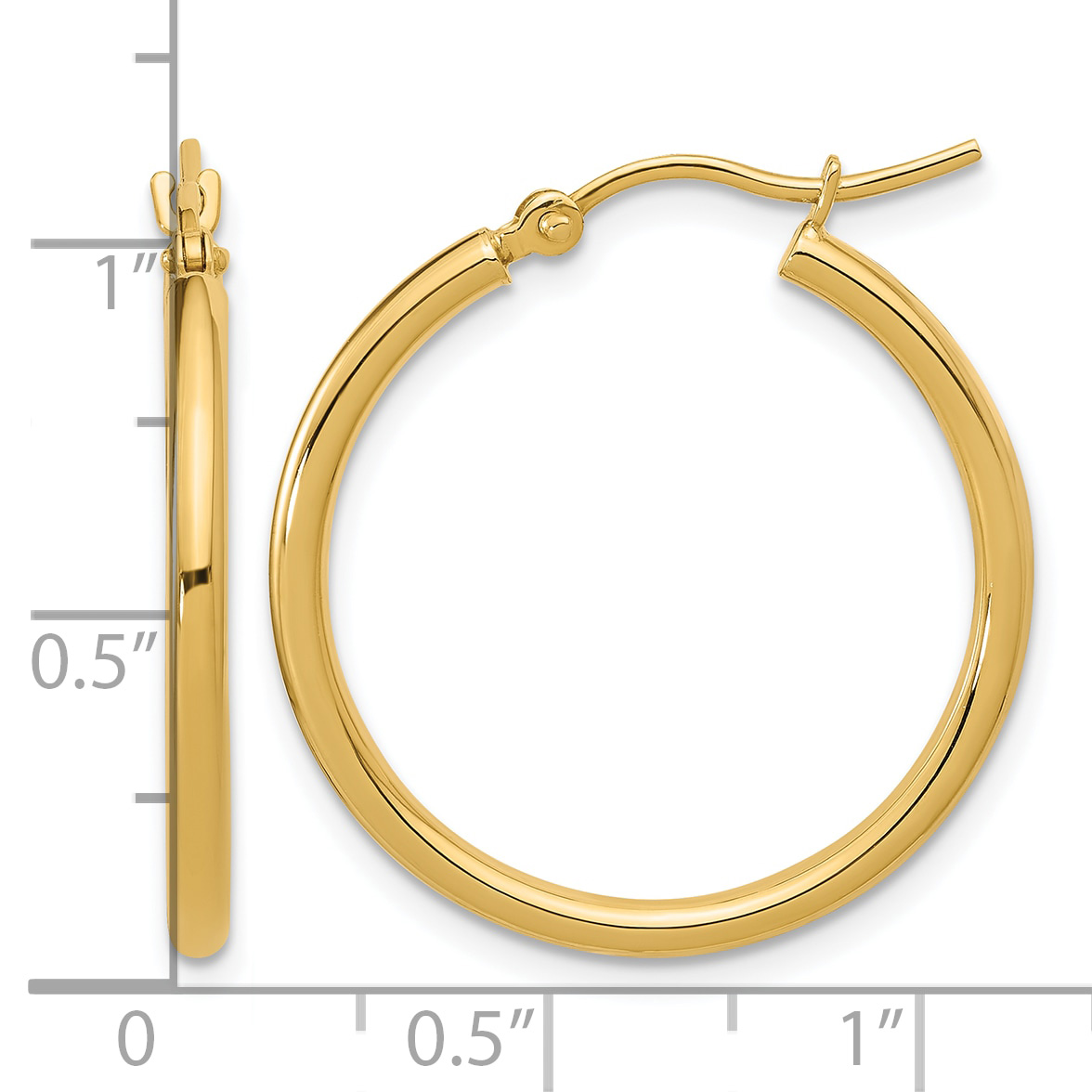  12 mm 10k Yellow Gold Leslie's Gold Classic Polished Hoop Earrings  Unknown Friendly Weight 10K yellow gold - view 50