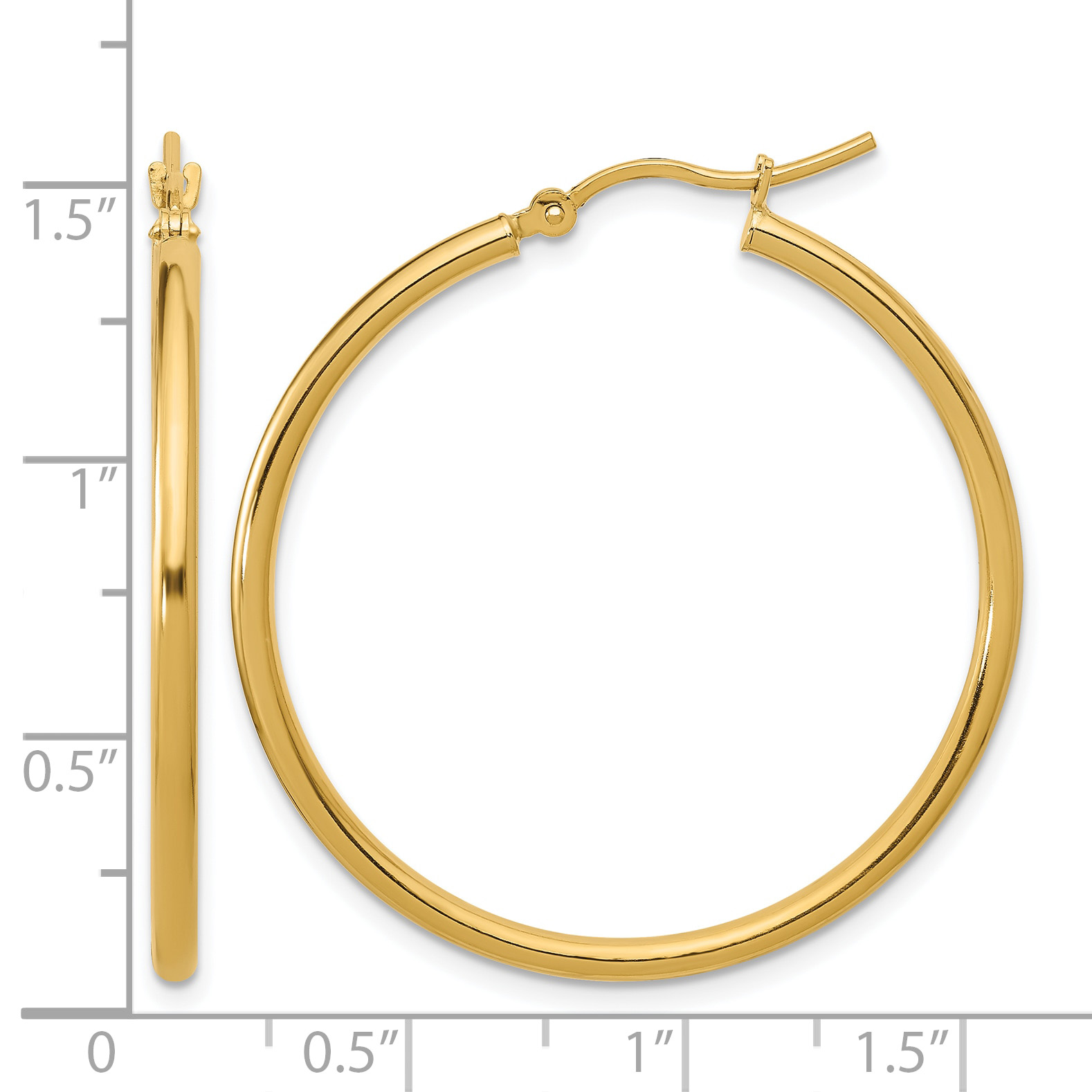  12 mm 10k Yellow Gold Leslie's Gold Classic Polished Hoop Earrings  Unknown Friendly Weight 10K yellow gold - view 72