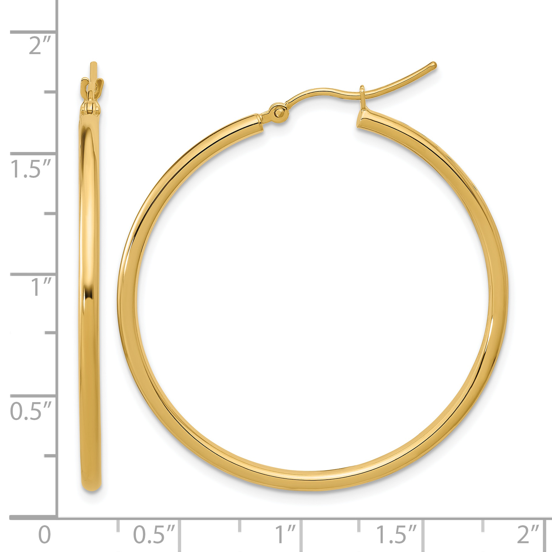  12 mm 10k Yellow Gold Leslie's Gold Classic Polished Hoop Earrings  Unknown Friendly Weight 10K yellow gold - view 83