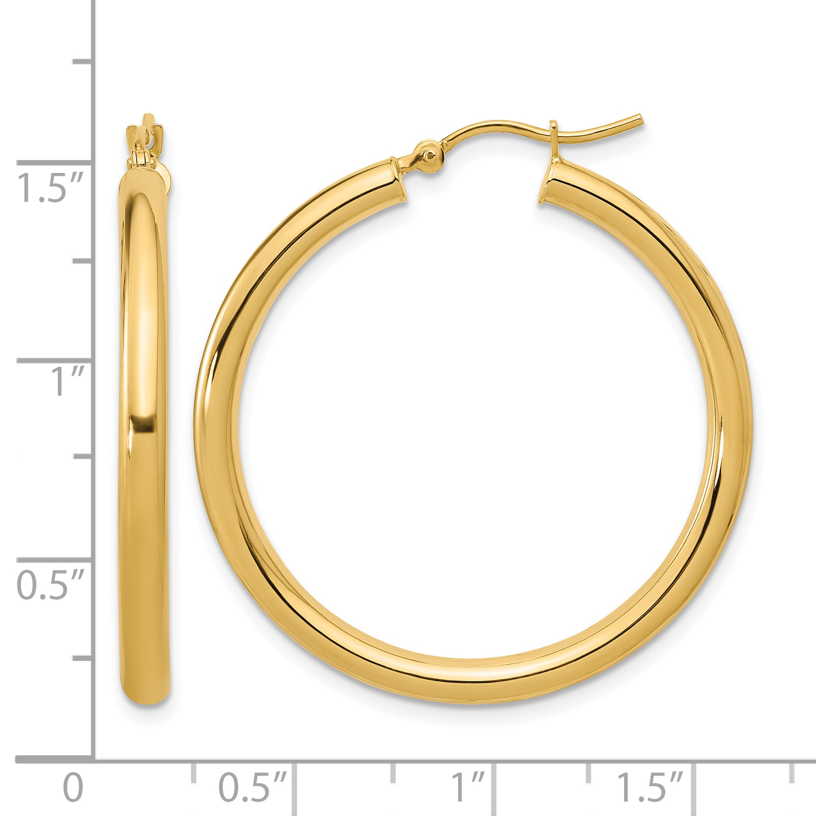  12 mm 10k Yellow Gold Leslie's Gold Classic Polished Hoop Earrings  Unknown Friendly Weight 10K yellow gold - view 78
