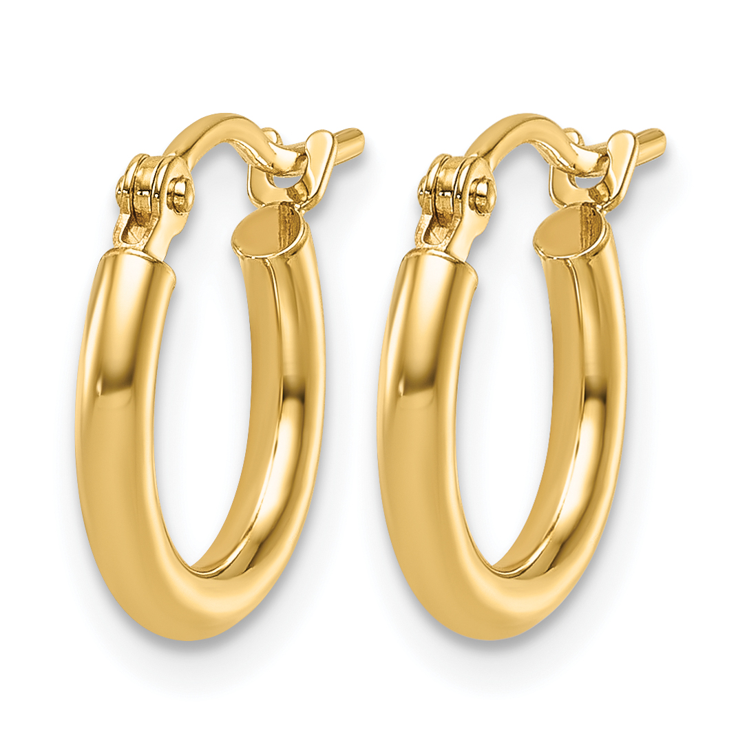  12 mm 10k Yellow Gold Leslie's Gold Classic Polished Hoop Earrings  Unknown Friendly Weight 10K yellow gold