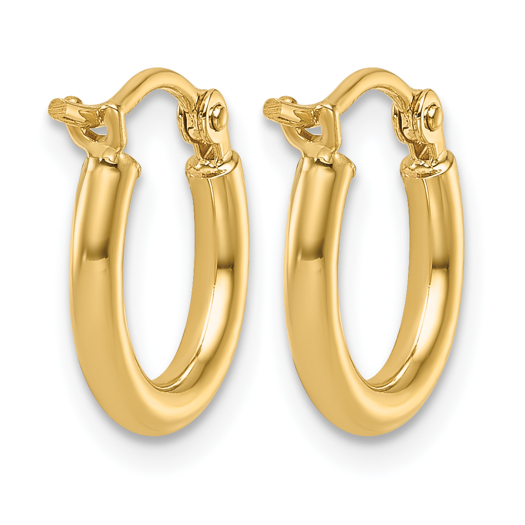  12 mm 10k Yellow Gold Leslie's Gold Classic Polished Hoop Earrings  Unknown Friendly Weight 10K yellow gold - view 3
