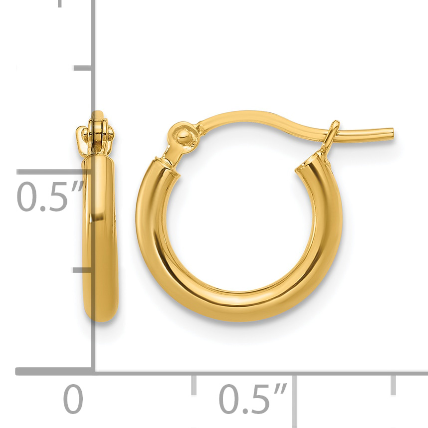  12 mm 10k Yellow Gold Leslie's Gold Classic Polished Hoop Earrings  Unknown Friendly Weight 10K yellow gold - view 4