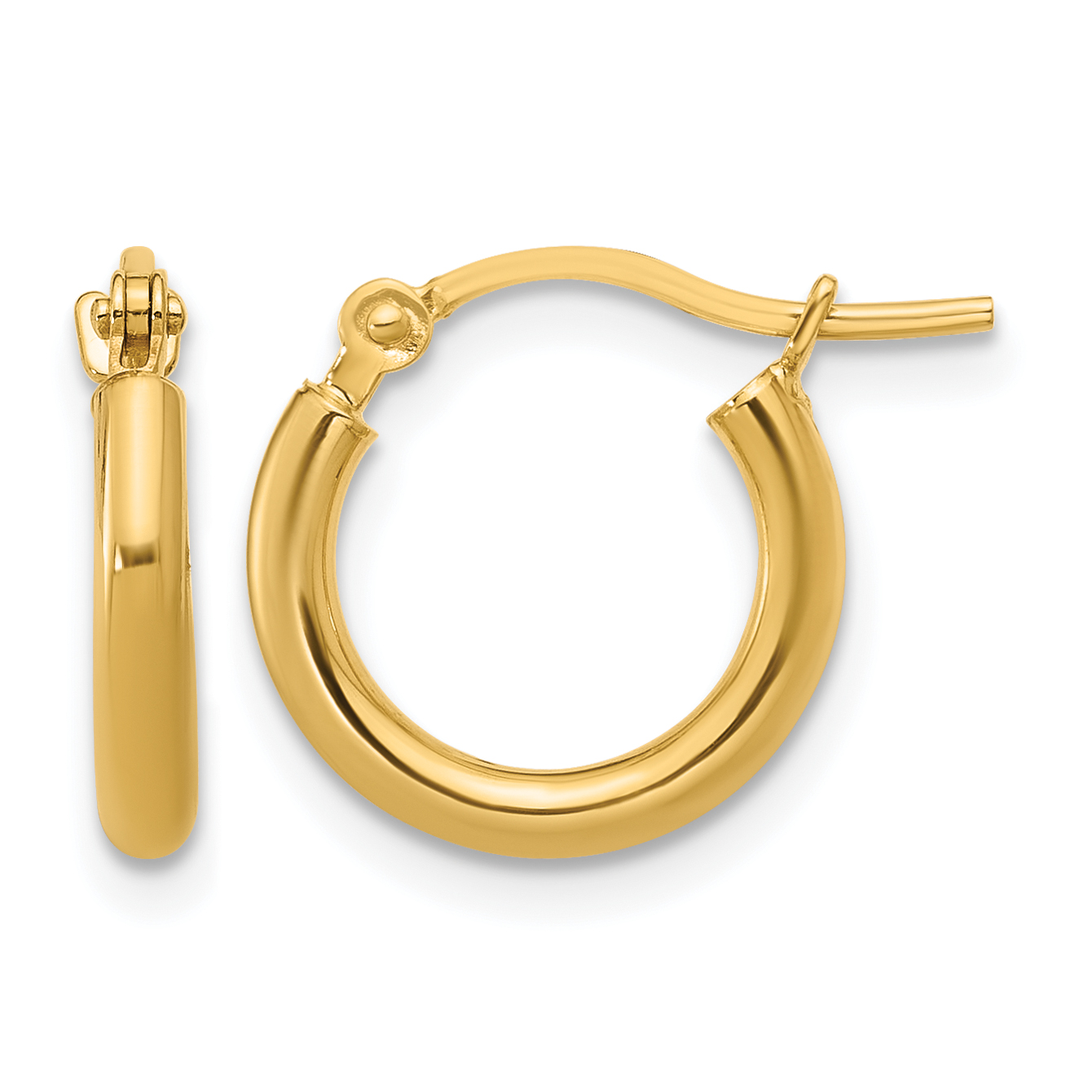  12 mm 10k Yellow Gold Leslie's Gold Classic Polished Hoop Earrings  Unknown Friendly Weight 10K yellow gold - view 5