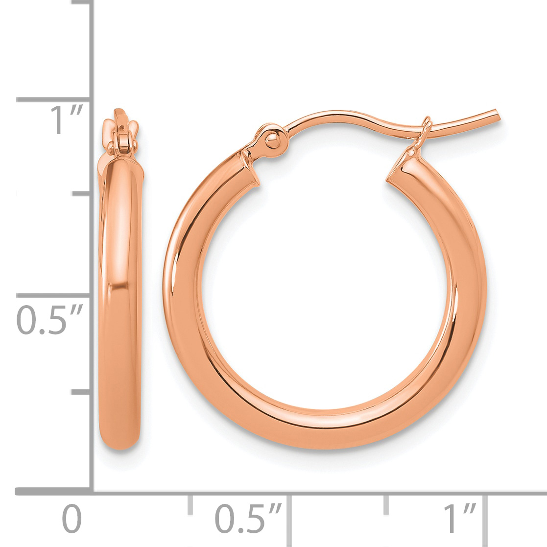  12 mm 14k Rose Gold Leslie's Gold Classic Polished Hoop Earrings  Unknown Friendly Weight 14K rose gold - view 23