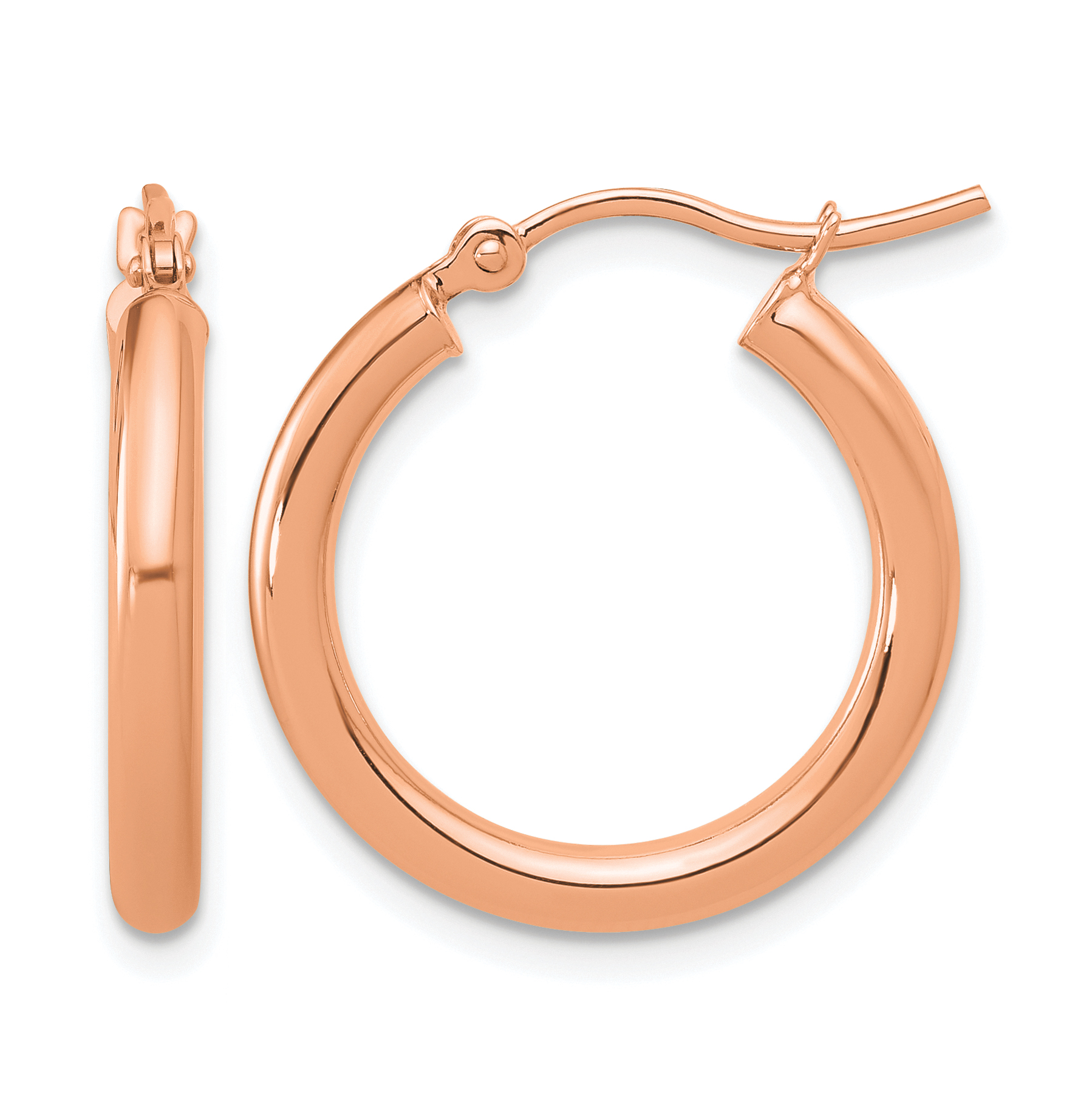  12 mm 14k Rose Gold Leslie's Gold Classic Polished Hoop Earrings  Unknown Friendly Weight 14K rose gold - view 24