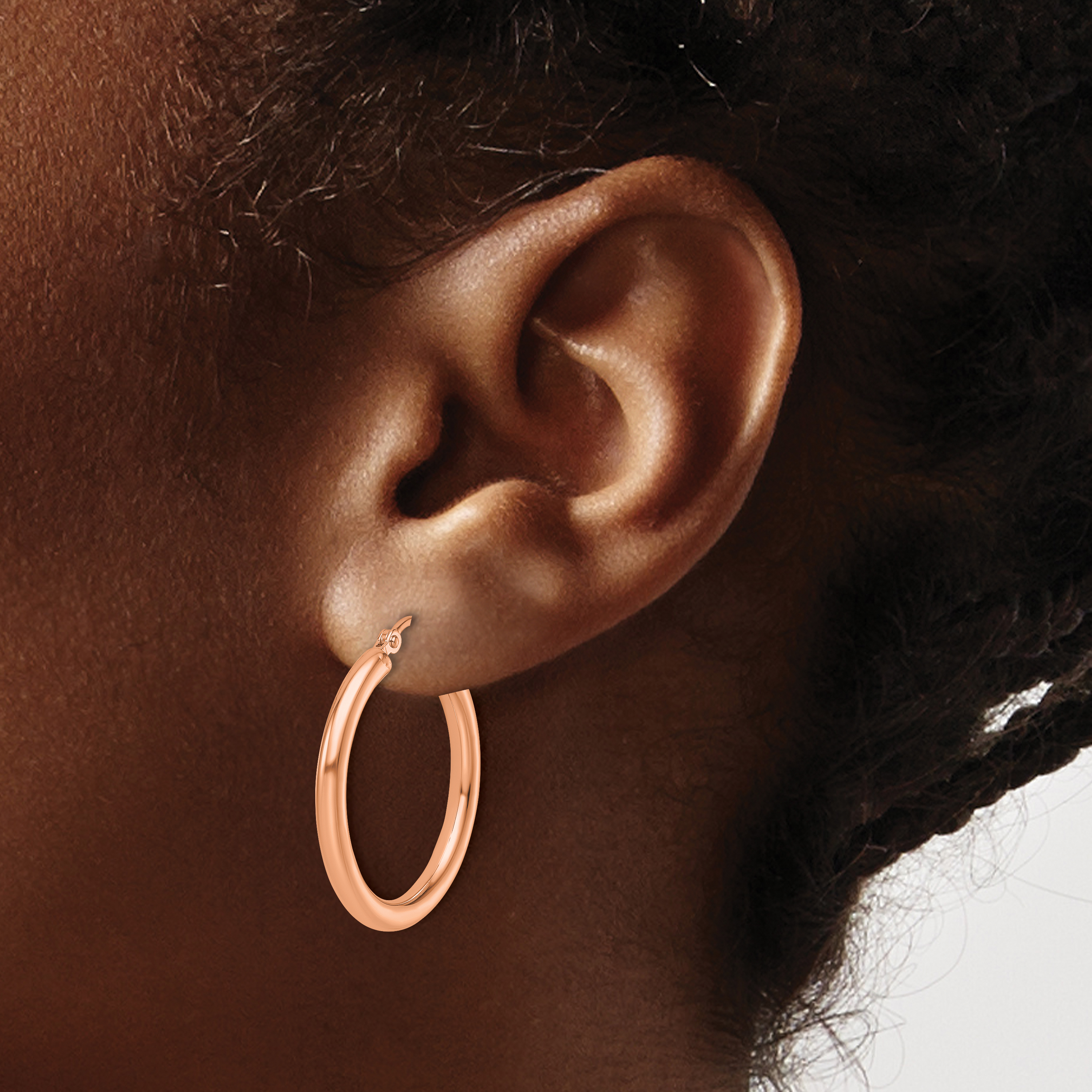  12 mm 14k Rose Gold Leslie's Gold Classic Polished Hoop Earrings  Unknown Friendly Weight 14K rose gold - view 36