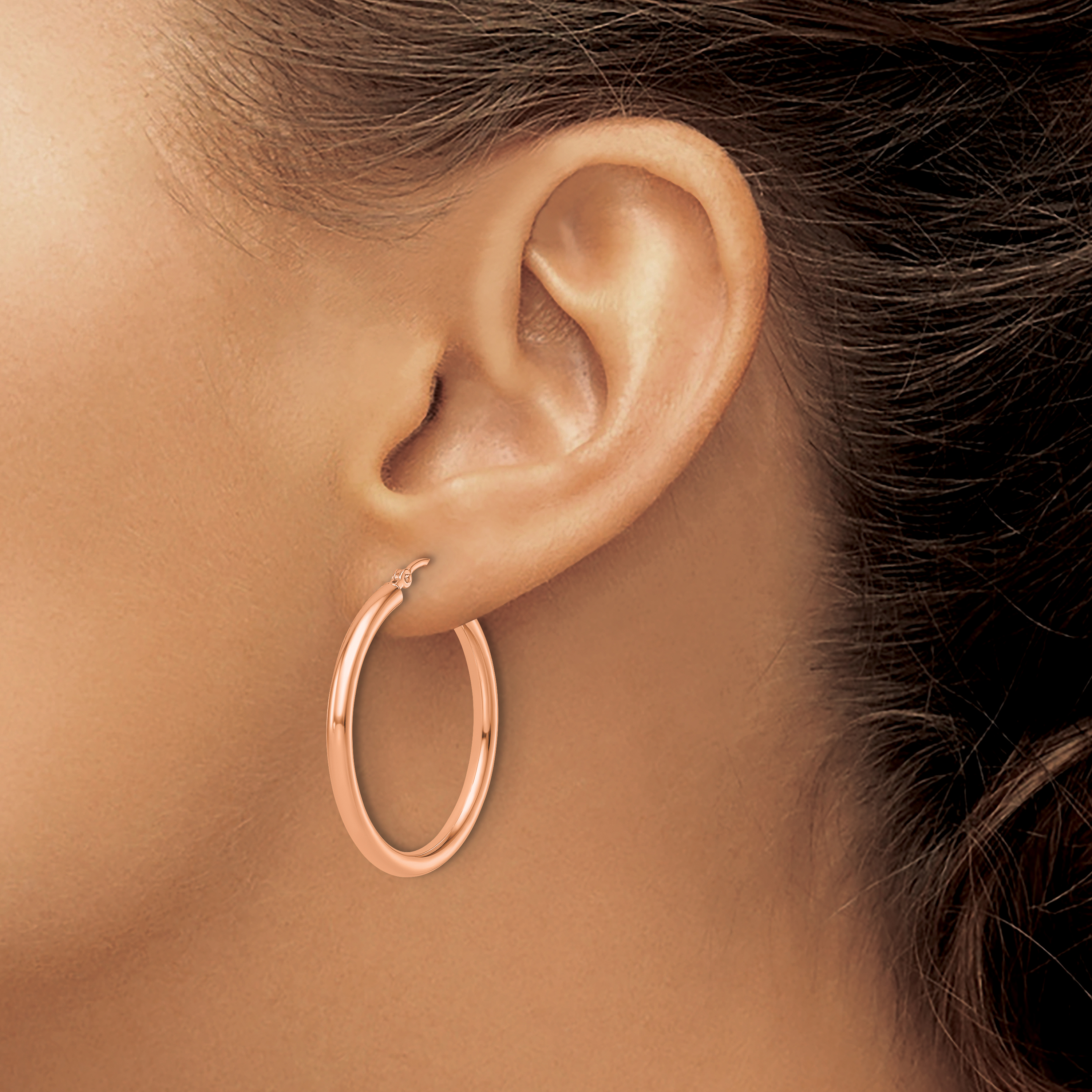  12 mm 14k Rose Gold Leslie's Gold Classic Polished Hoop Earrings  Unknown Friendly Weight 14K rose gold - view 50