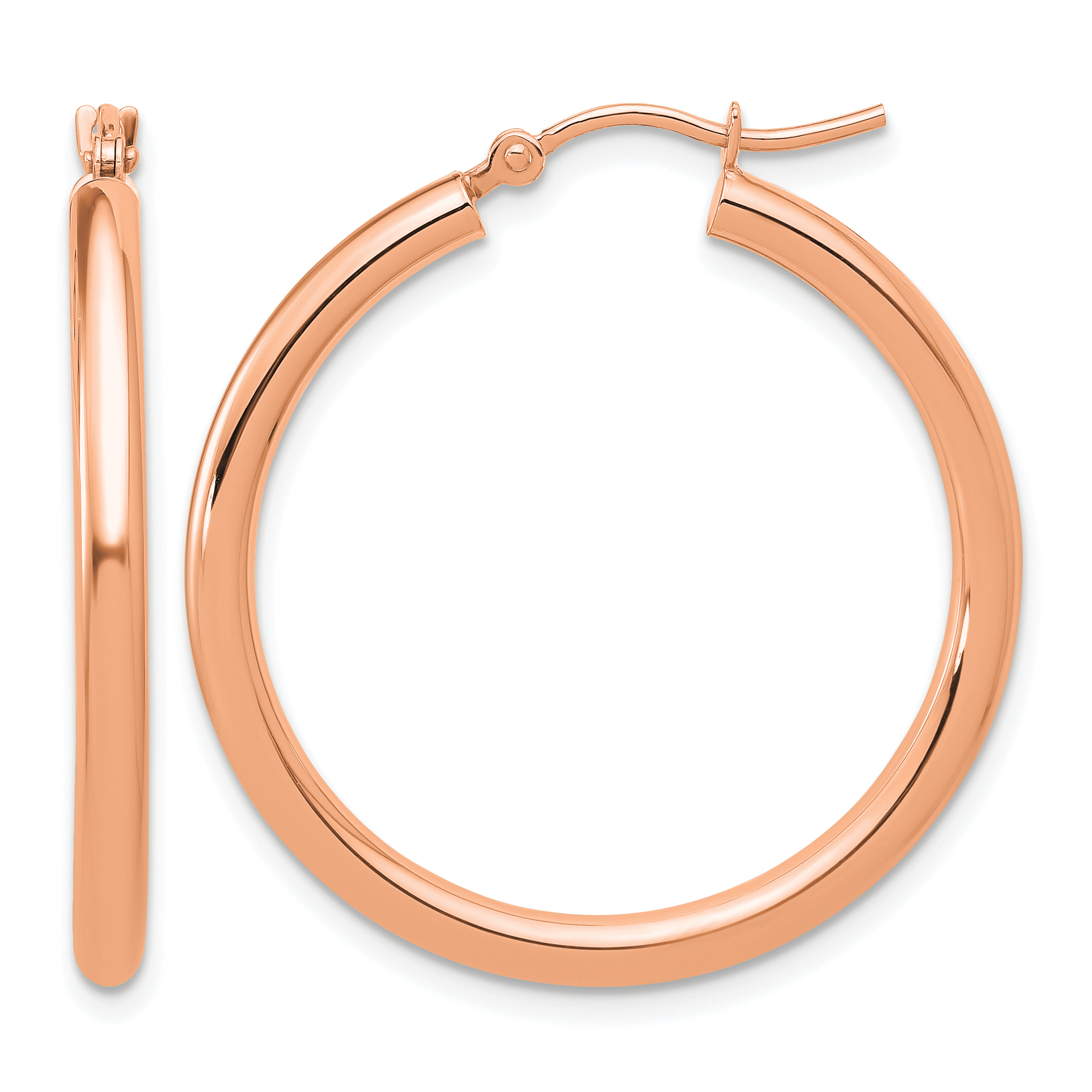  12 mm 14k Rose Gold Leslie's Gold Classic Polished Hoop Earrings  Unknown Friendly Weight 14K rose gold - view 53