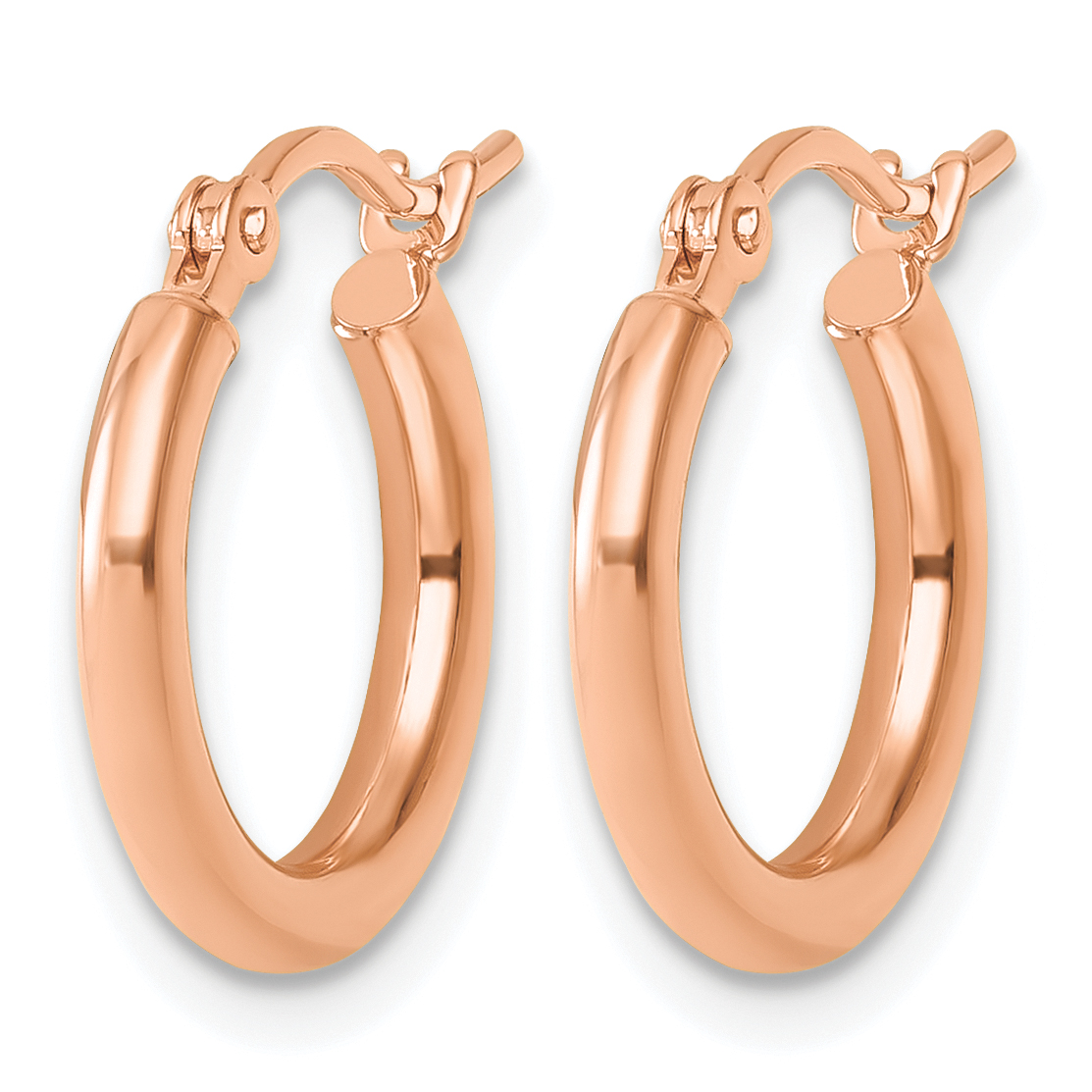  12 mm 14k Rose Gold Leslie's Gold Classic Polished Hoop Earrings  Unknown Friendly Weight 14K rose gold - view 5