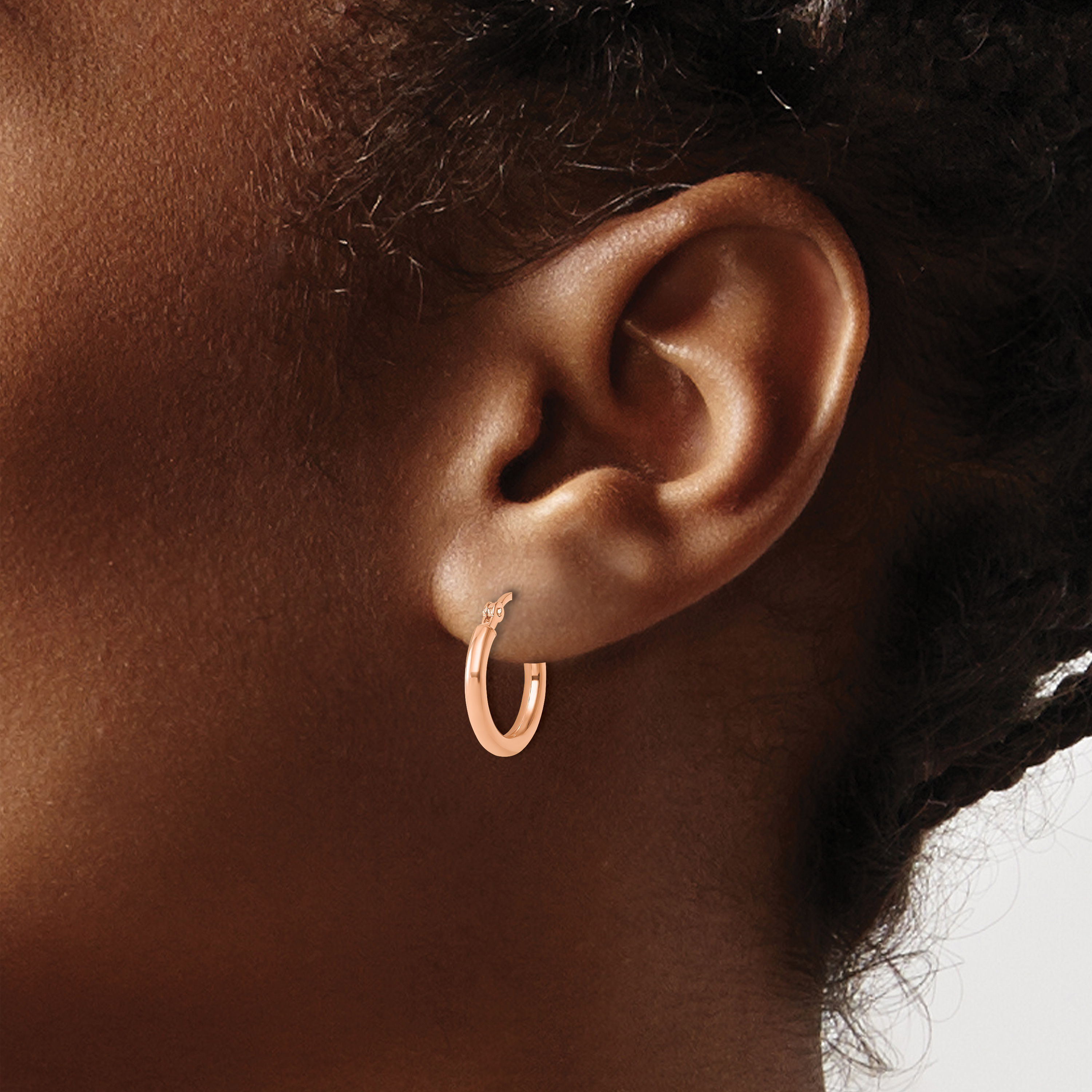  12 mm 14k Rose Gold Leslie's Gold Classic Polished Hoop Earrings  Unknown Friendly Weight 14K rose gold - view 6