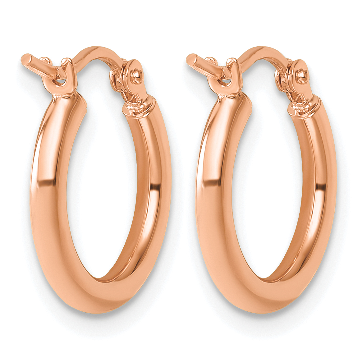  12 mm 14k Rose Gold Leslie's Gold Classic Polished Hoop Earrings  Unknown Friendly Weight 14K rose gold - view 7