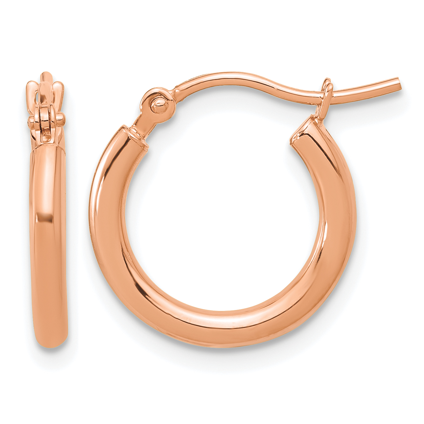  12 mm 14k Rose Gold Leslie's Gold Classic Polished Hoop Earrings  Unknown Friendly Weight 14K rose gold - view 9