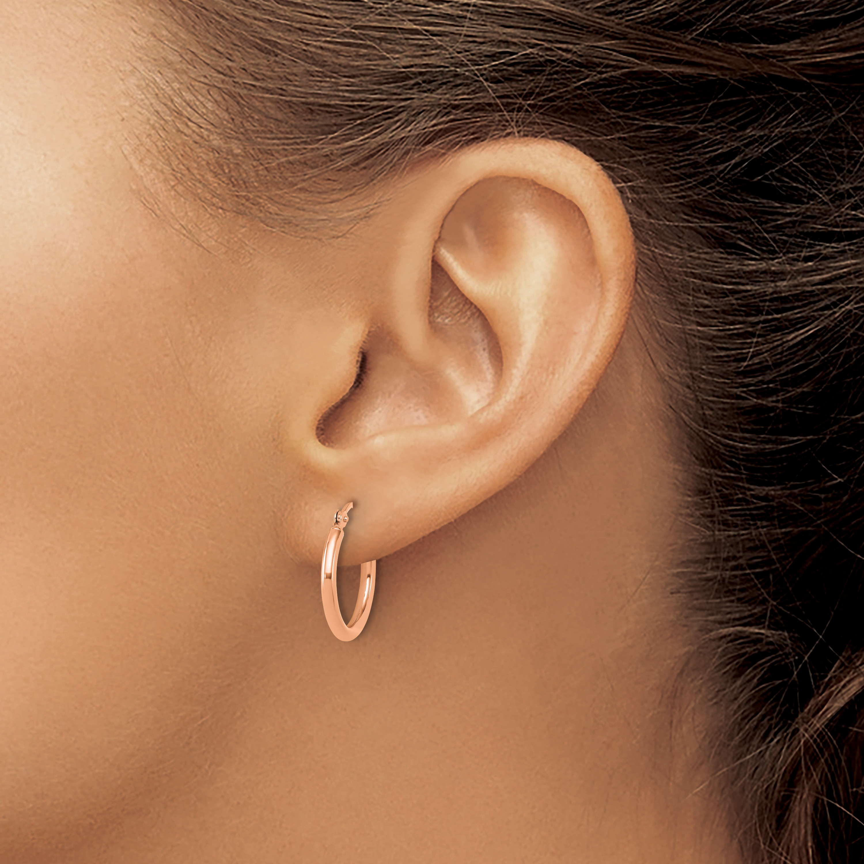  12 mm 14k Rose Gold Leslie's Gold Classic Polished Hoop Earrings  Unknown Friendly Weight 14K rose gold - view 16