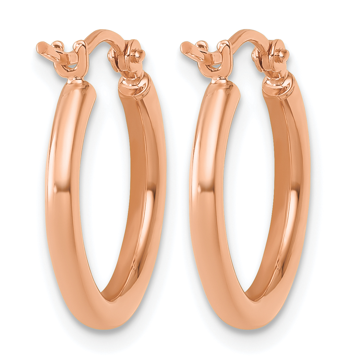  12 mm 14k Rose Gold Leslie's Gold Classic Polished Hoop Earrings  Unknown Friendly Weight 14K rose gold - view 17