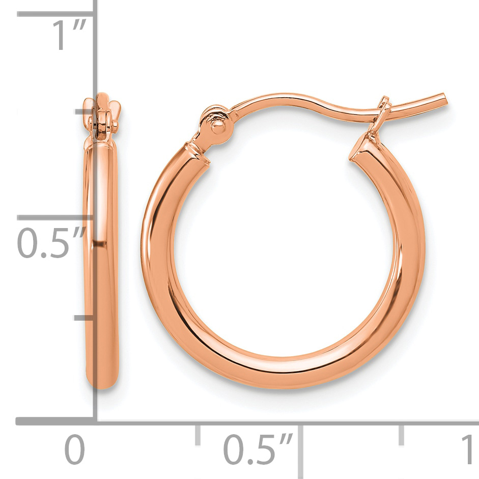  12 mm 14k Rose Gold Leslie's Gold Classic Polished Hoop Earrings  Unknown Friendly Weight 14K rose gold - view 18