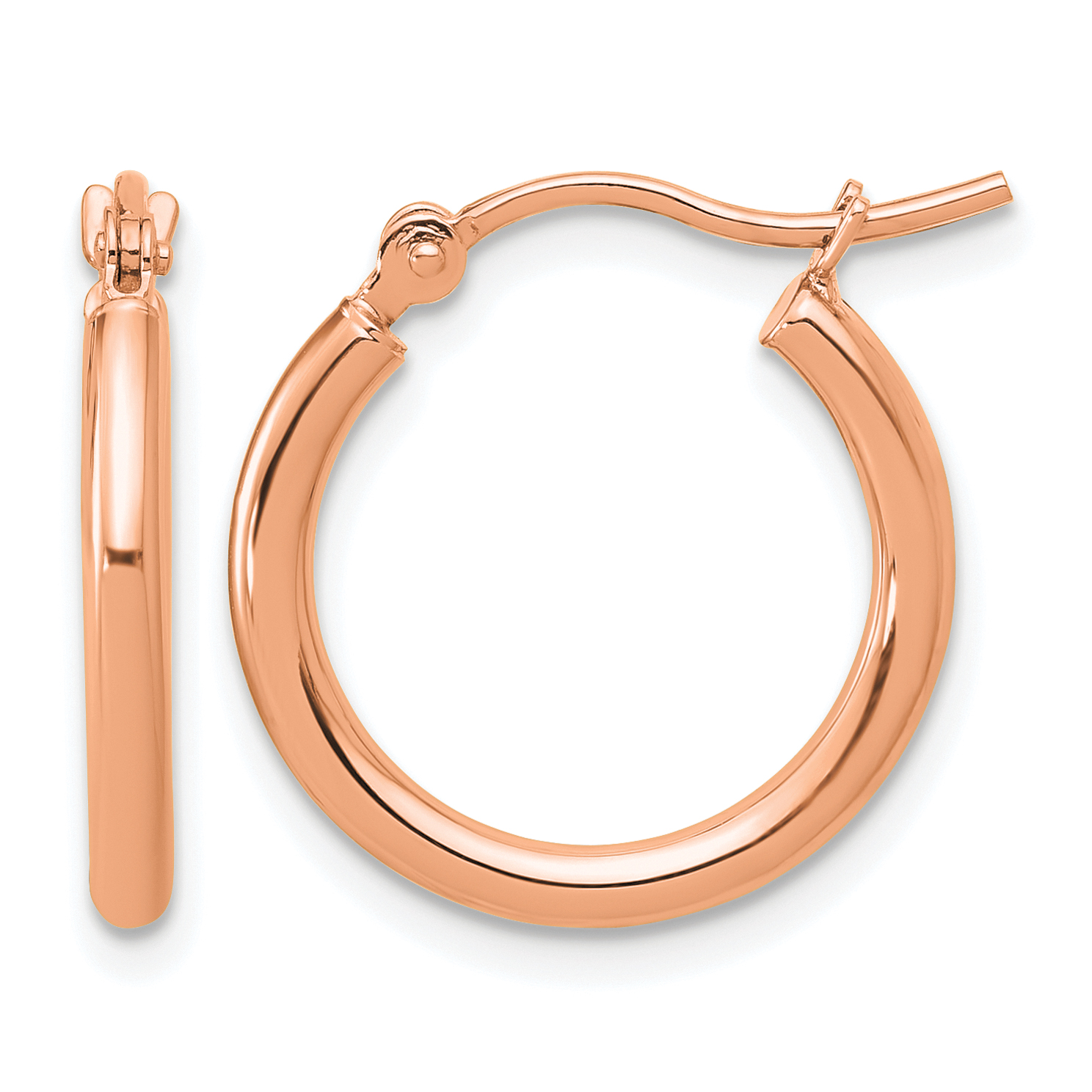  12 mm 14k Rose Gold Leslie's Gold Classic Polished Hoop Earrings  Unknown Friendly Weight 14K rose gold - view 19