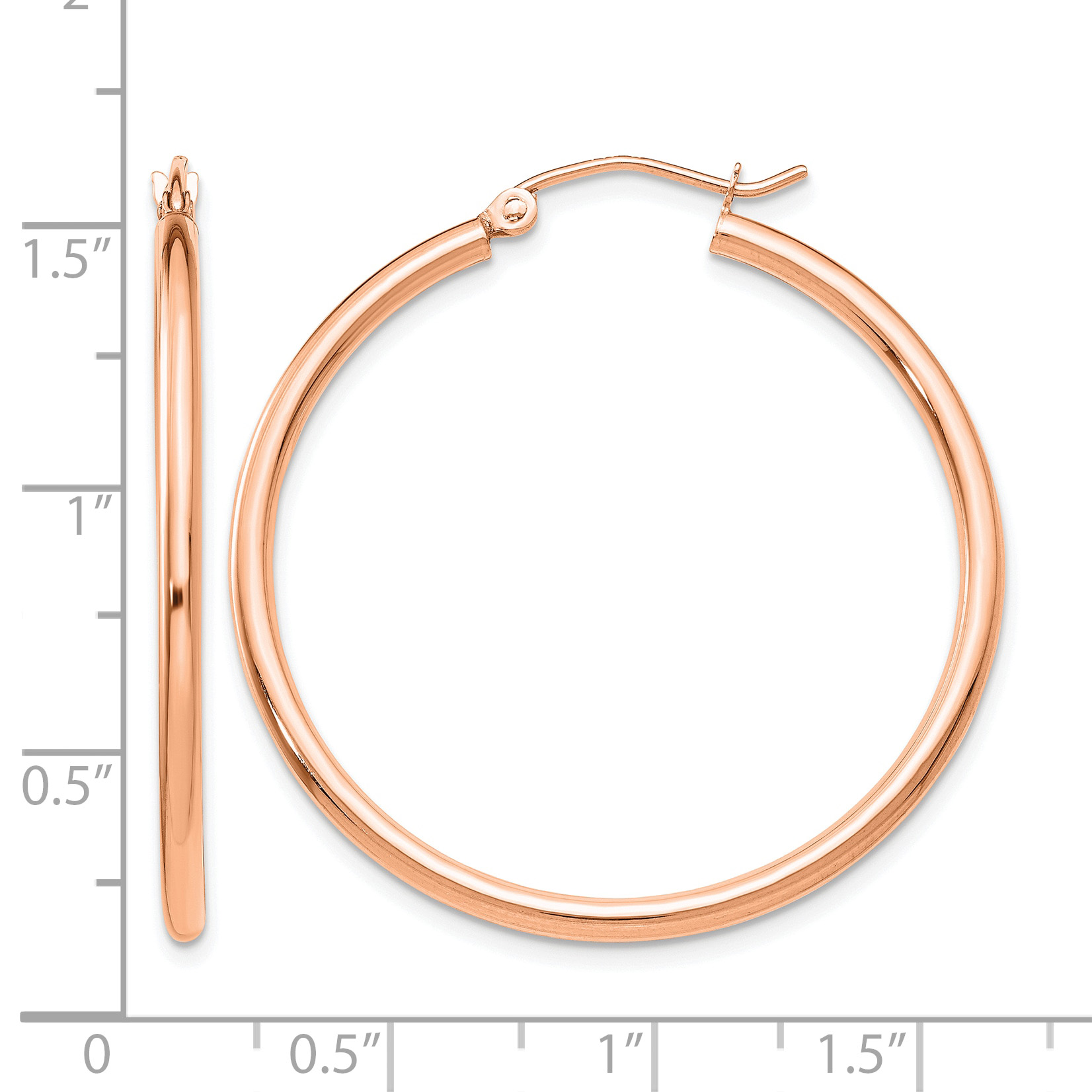  12 mm 14k Rose Gold Leslie's Gold Classic Polished Hoop Earrings  Unknown Friendly Weight 14K rose gold - view 61