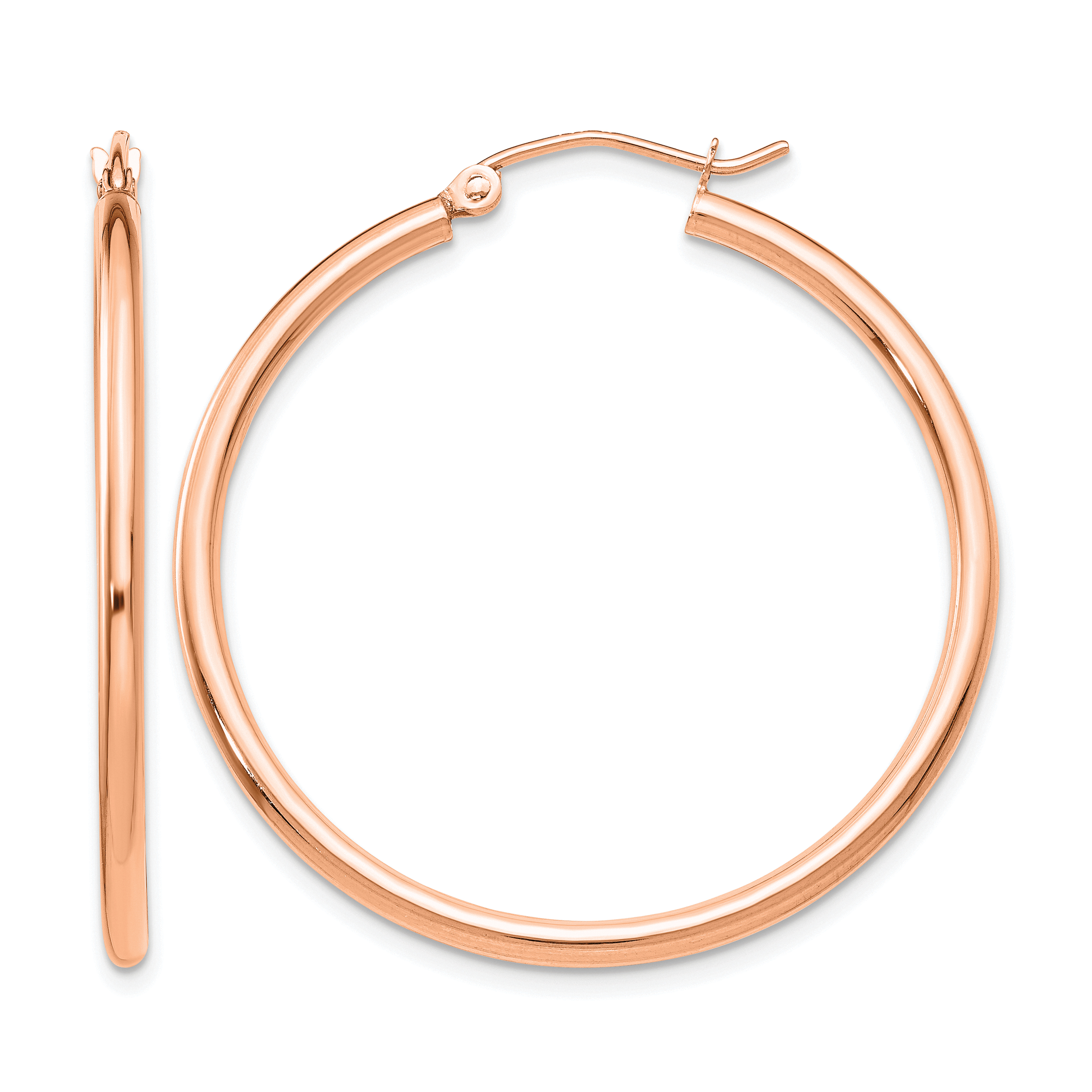  12 mm 14k Rose Gold Leslie's Gold Classic Polished Hoop Earrings  Unknown Friendly Weight 14K rose gold - view 62
