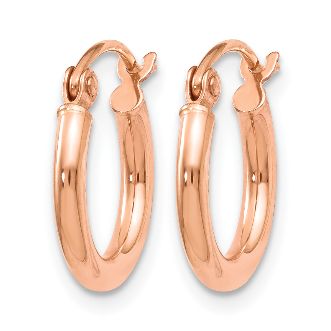  12 mm 14k Rose Gold Leslie's Gold Classic Polished Hoop Earrings  Unknown Friendly Weight 14K rose gold