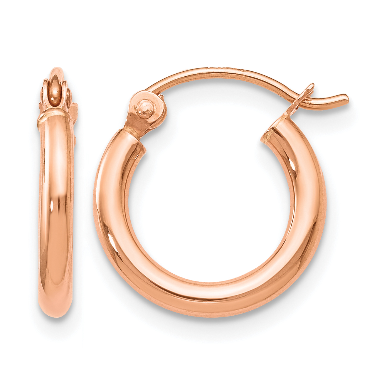  12 mm 14k Rose Gold Leslie's Gold Classic Polished Hoop Earrings  Unknown Friendly Weight 14K rose gold - view 4