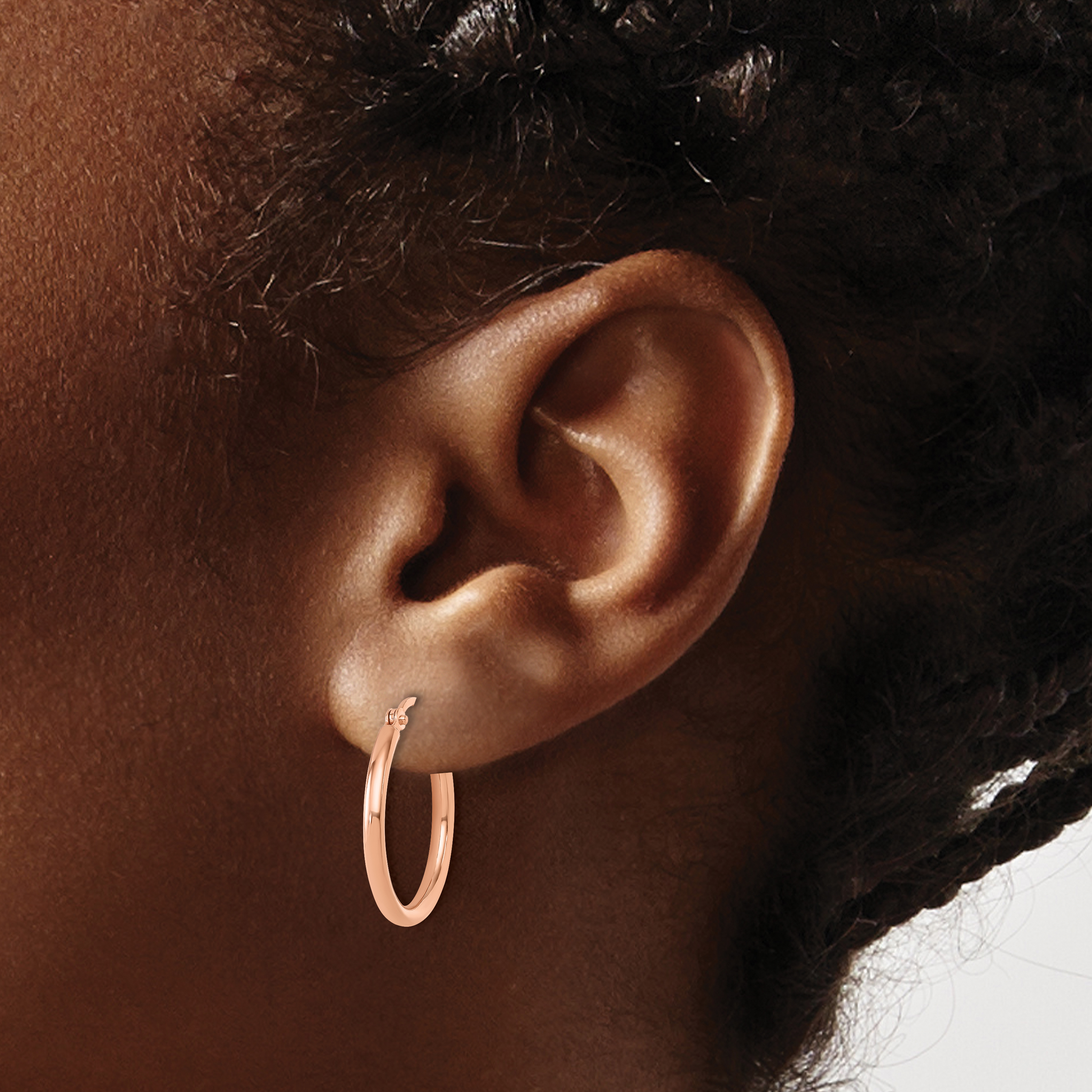  12 mm 14k Rose Gold Leslie's Gold Classic Polished Hoop Earrings  Unknown Friendly Weight 14K rose gold - view 26
