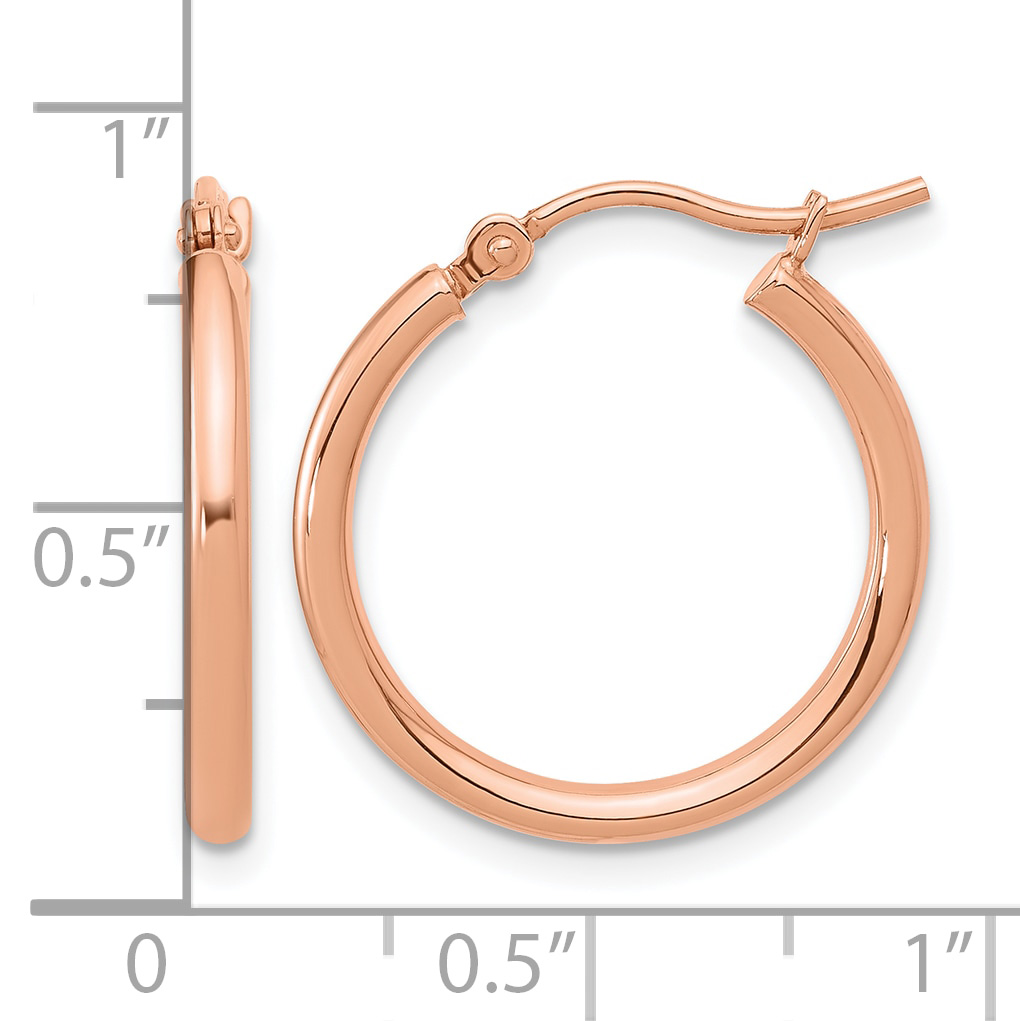  12 mm 14k Rose Gold Leslie's Gold Classic Polished Hoop Earrings  Unknown Friendly Weight 14K rose gold - view 28
